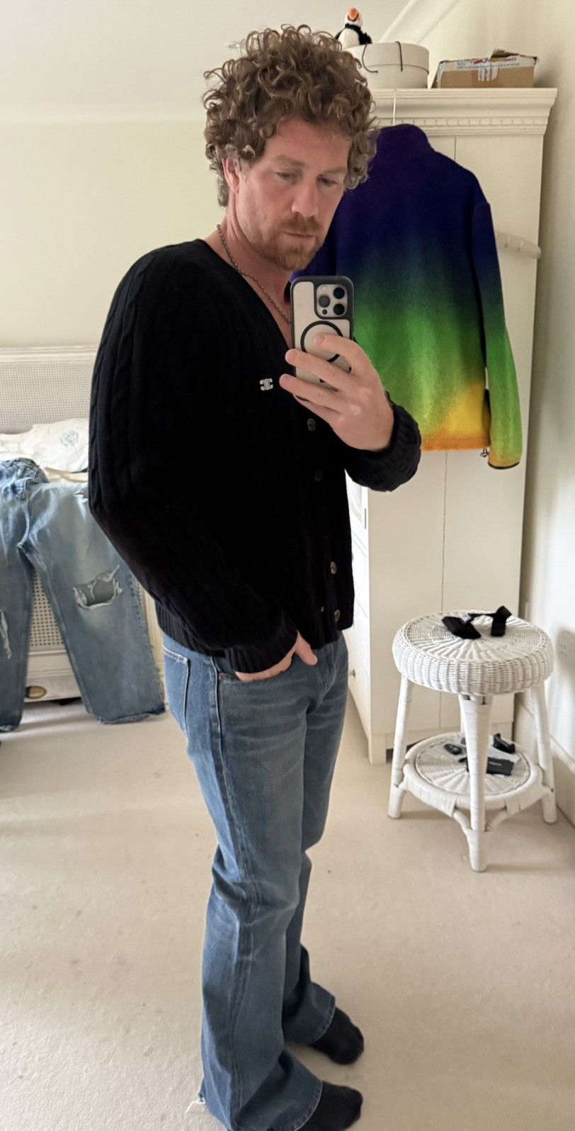 Celine $2.6k FW24 Celine logo triomphe cashmere cardigan Hedi XL Size US XL / EU 56 / 4 - 9 Thumbnail
