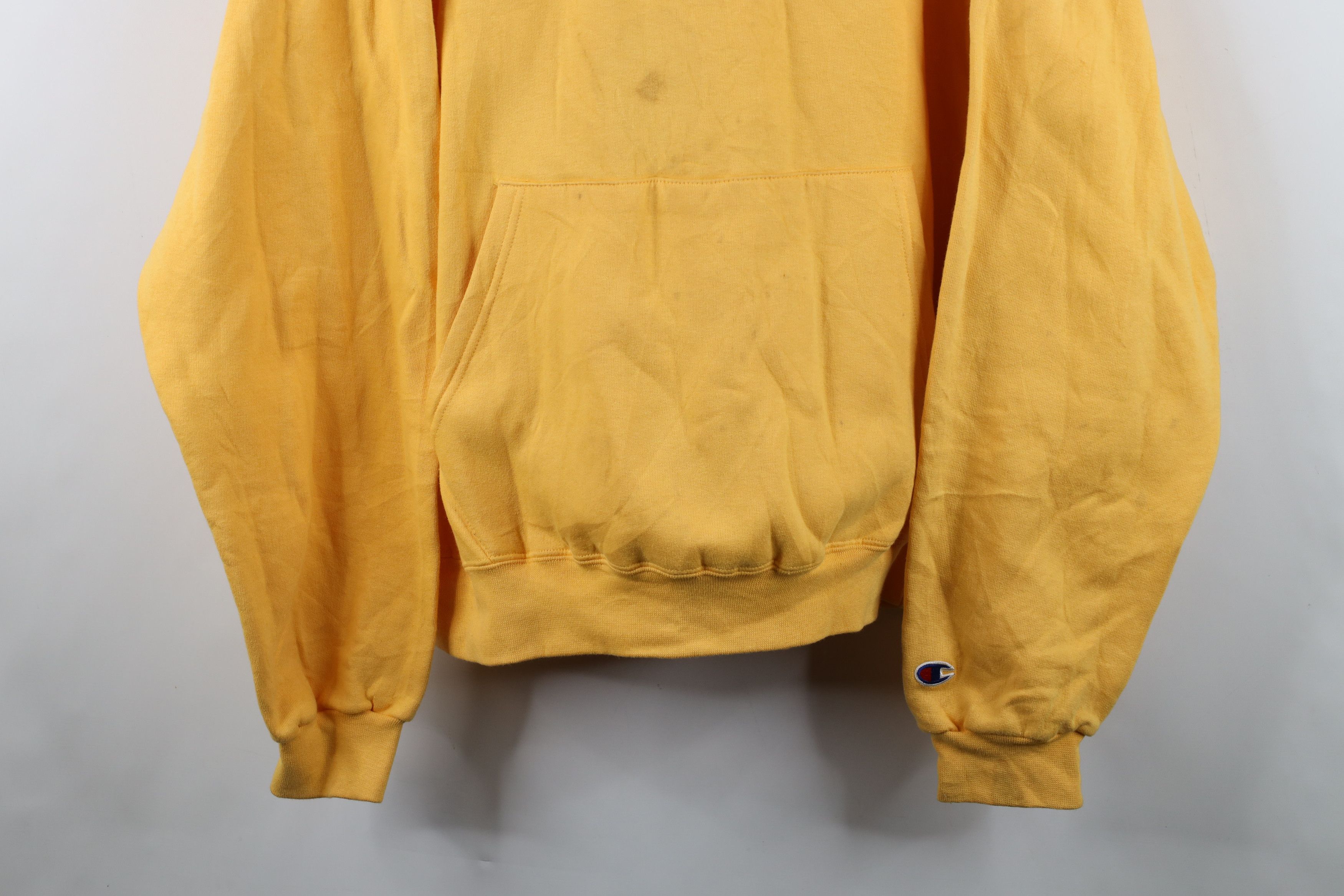 Champion Vintage 90s Champion Overdye Hoodie Sweatshirt Yellow Size US L / EU 52-54 / 3 - 3 Thumbnail