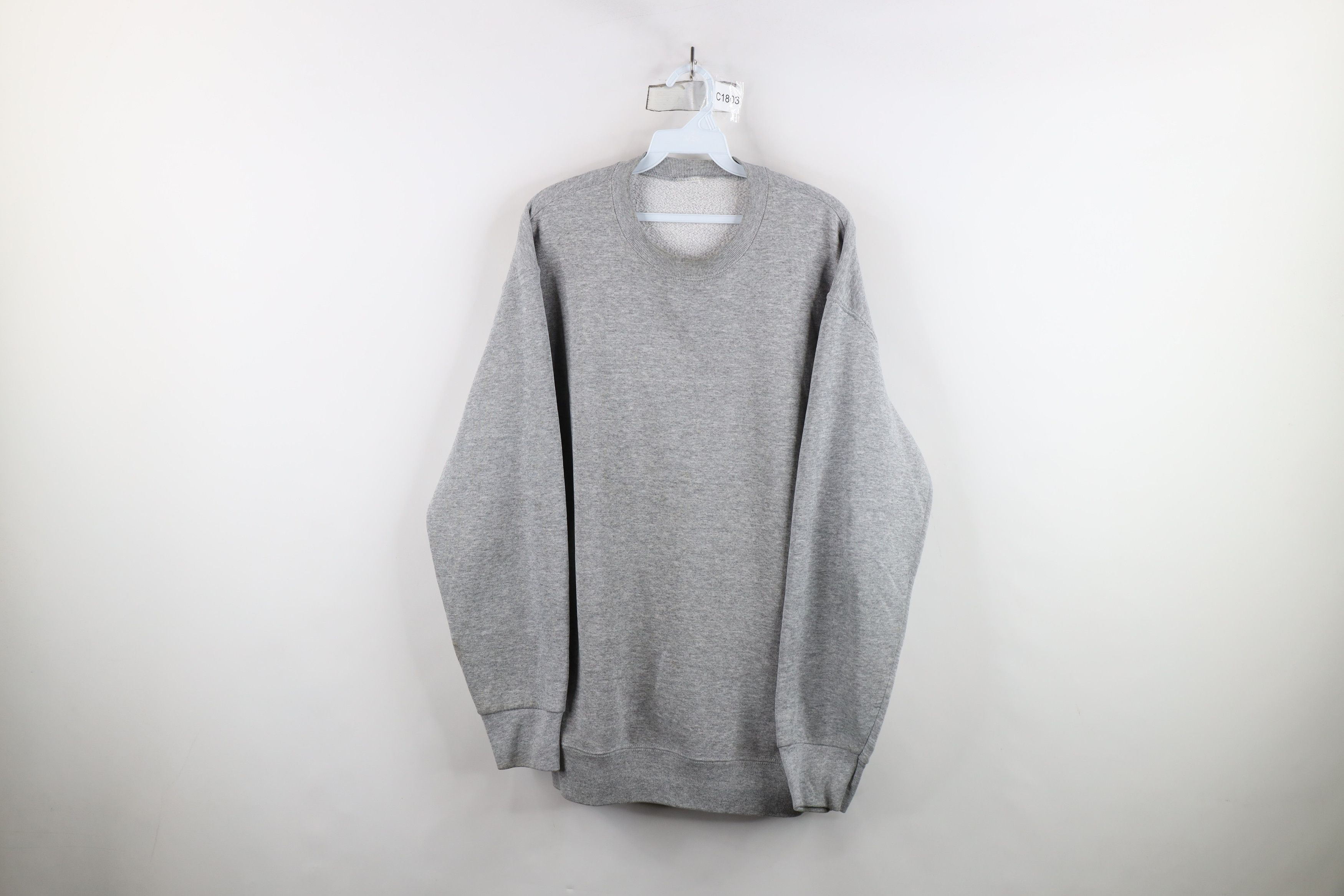 Vintage Vintage 90s Streetwear Crewneck Sweatshirt Heather Gray Size US XL / EU 56 / 4 - 1 Thumbnail