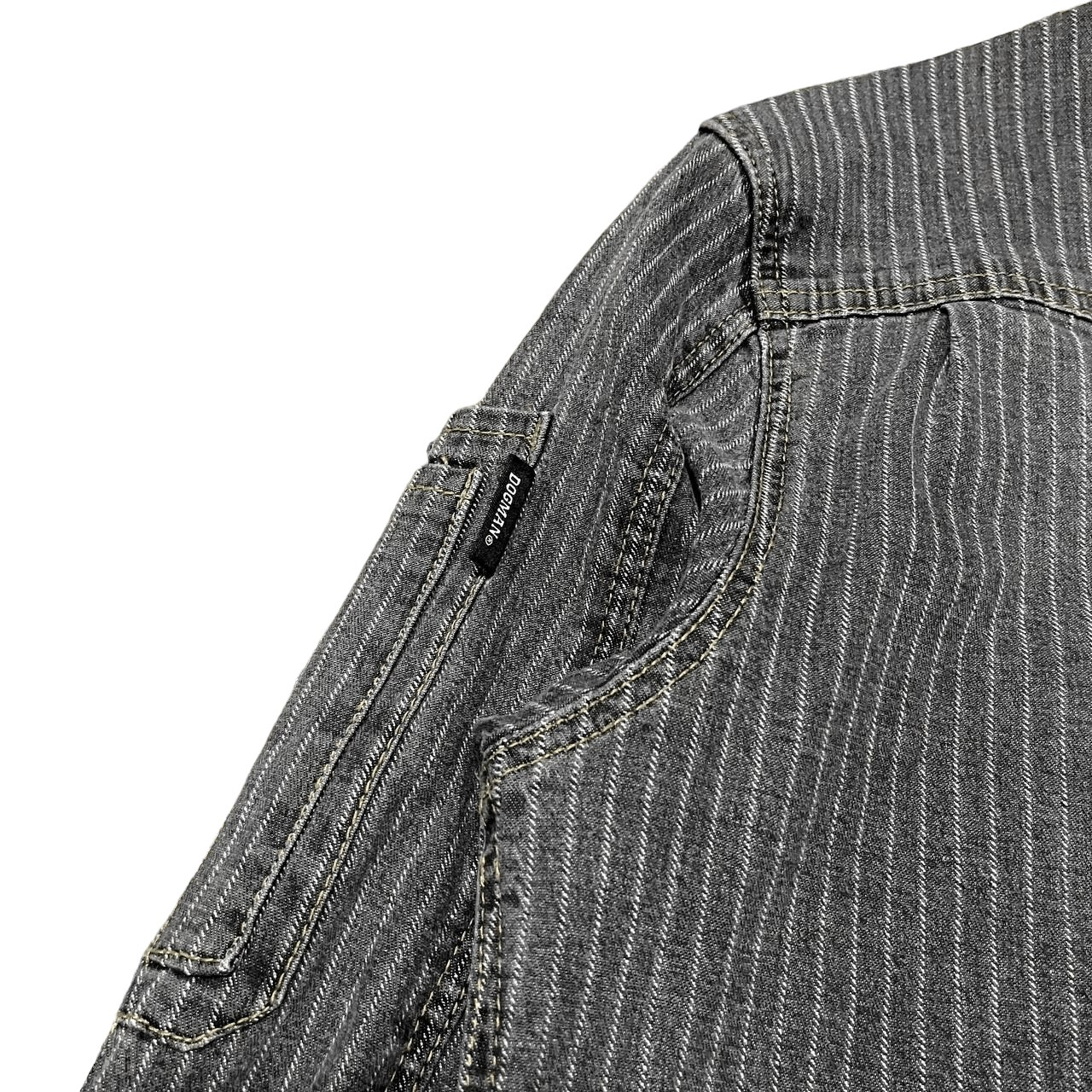 Japanese Brand Vintage Dogman Workwear Hickory Stripe Jacket Size US L / EU 52-54 / 3 - 15 Thumbnail