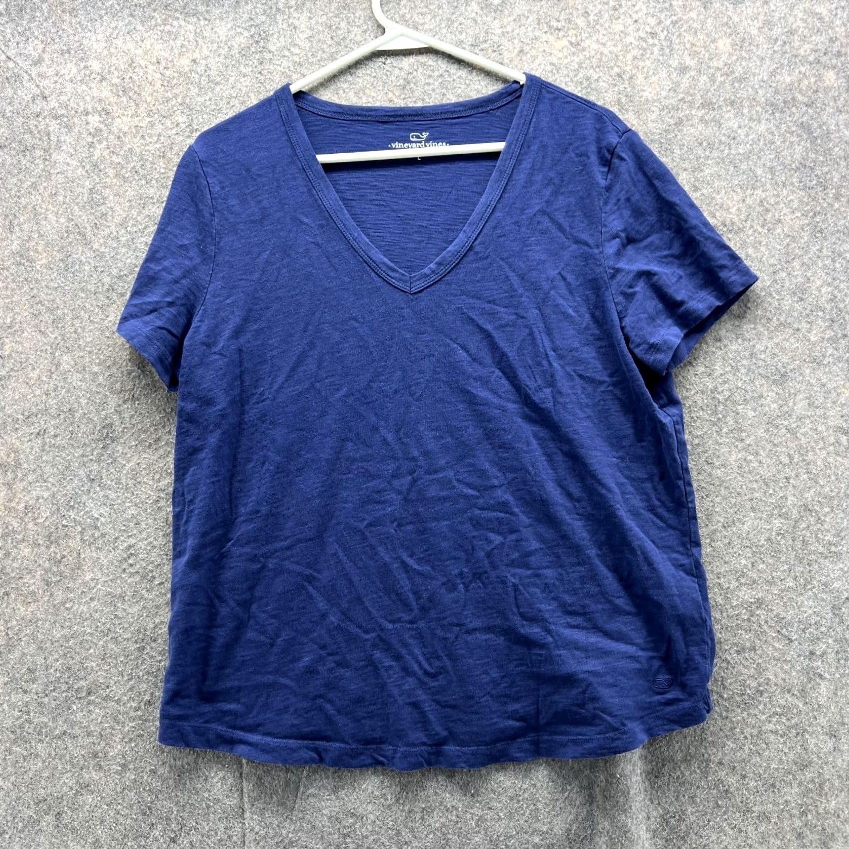 Vineyard Vines Vineyard Vines Shirt Women Large Tee V-Neck Cotton Blue Navy Casual Short Sleeve Size L / US 10 / IT 46 - 2 Thumbnail