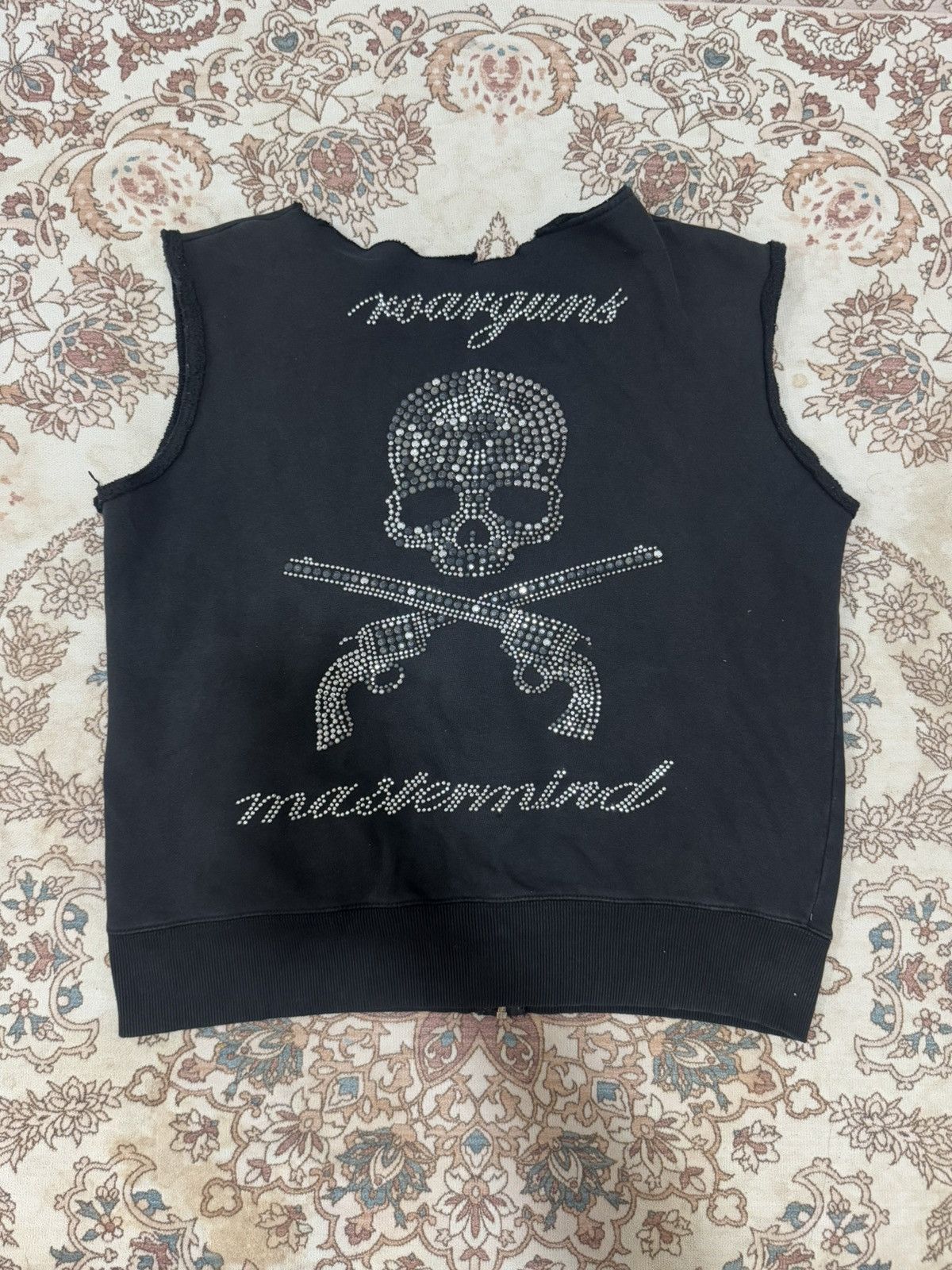 Pre-owned If Six Was Nine X Le Grande Bleu L G B Vintage Mastermind Skull Custom Sleeveless Jacket In Black