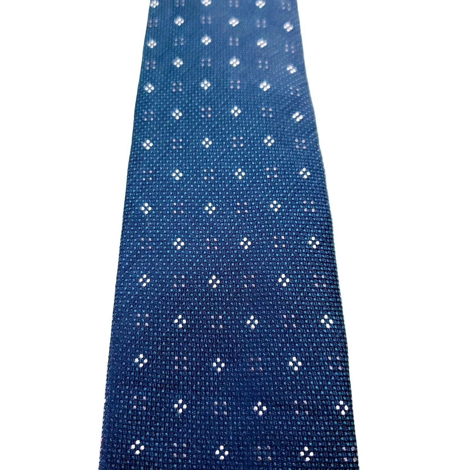 The Tie Bar The Tie Bar Dark Blue Silk Tie Woven Skinny Geometric Size ONE SIZE - 2 Thumbnail