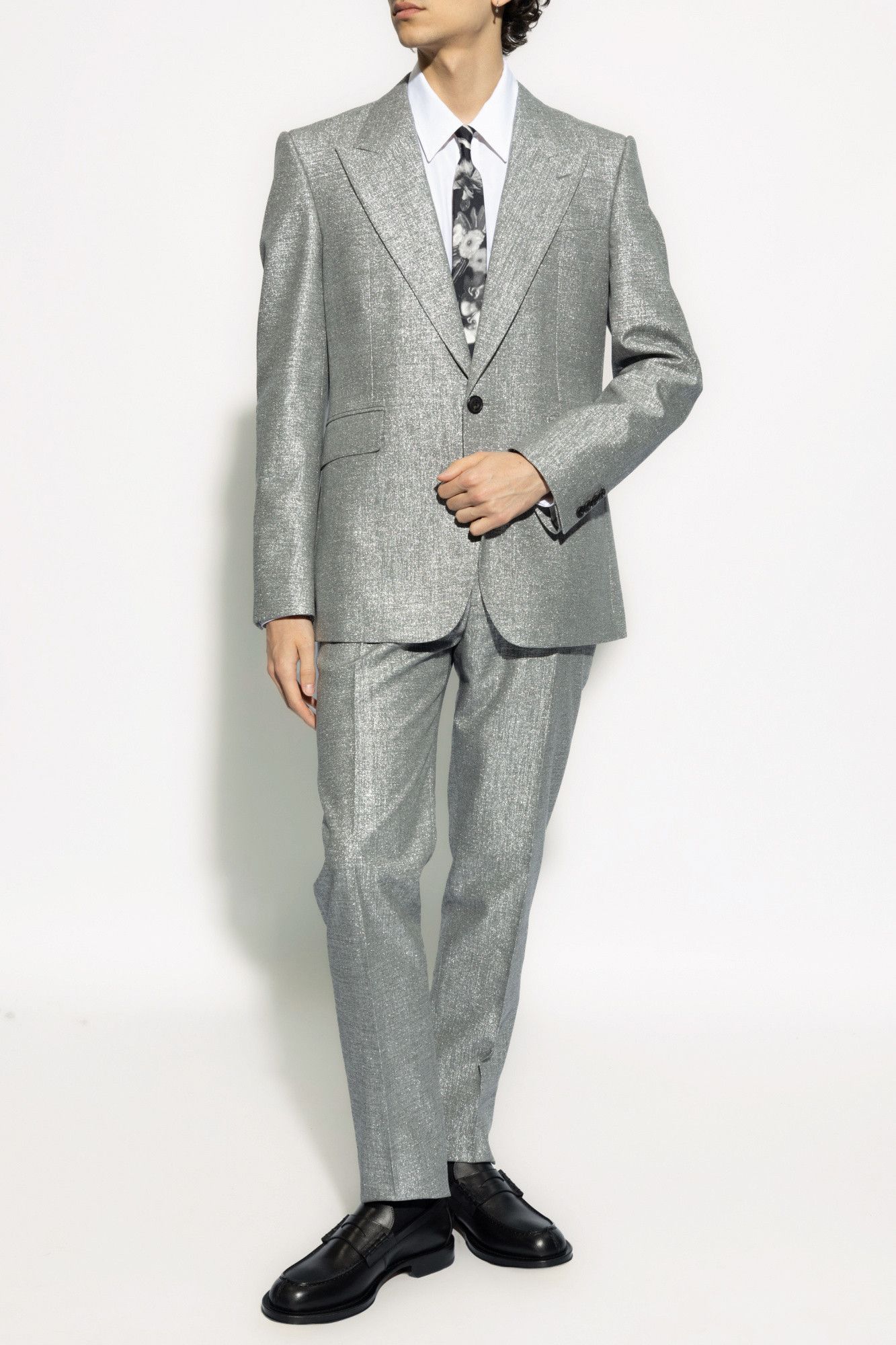 Alexander McQueen o1bcso1str0725 Peak Jacket in Silver Size US XL / EU 56 / 4 - 2 Thumbnail