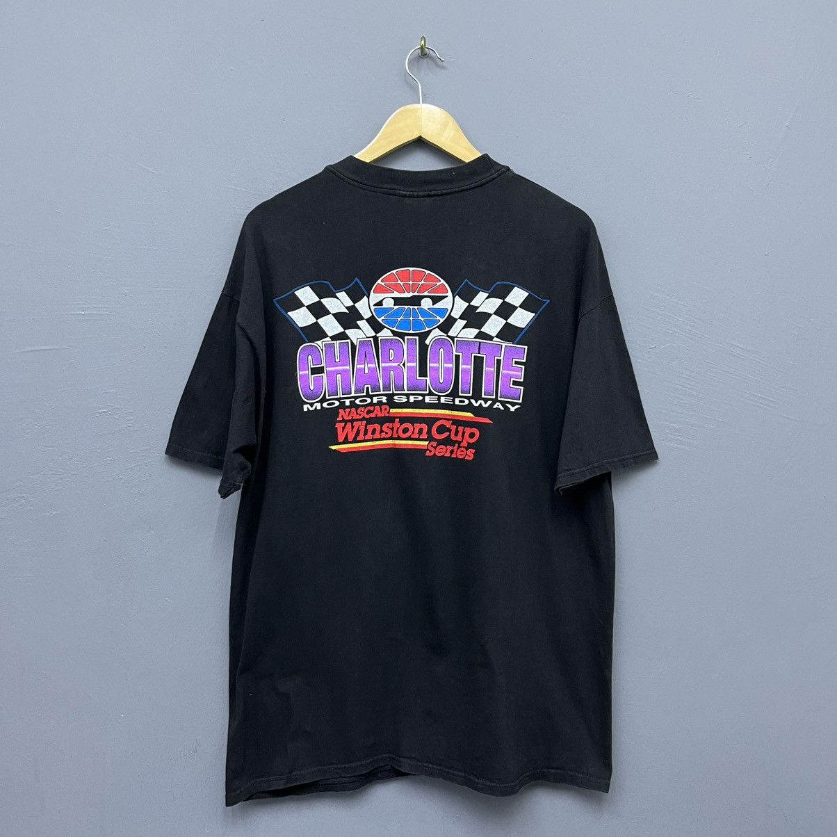 NASCAR Vintage 90s Nascar Winston Cup T-Shirt / Charlotte Speedway Size US XL / EU 56 / 4 - 2 Thumbnail