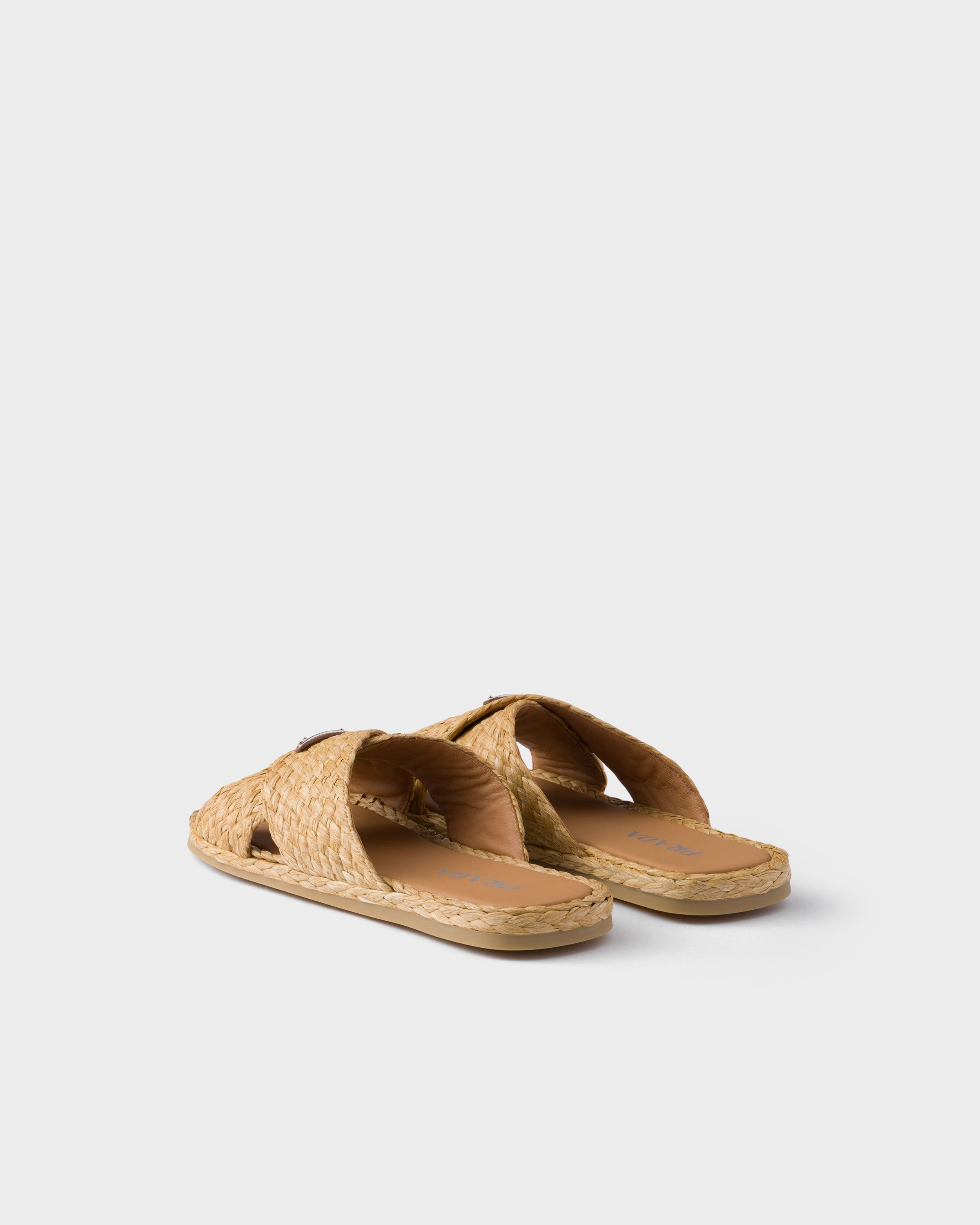 Prada o1bcso1str1025 Raffia Sandals in Beige Size US 8 / EU 41 - 5 Thumbnail