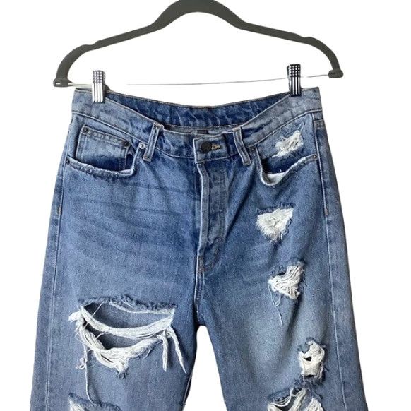 Vintage CARMAR Jeans Womens 28 High Waisted Straight Leg Distressed Crop Blue Size 28" / US 6 / IT 42 - 3 Thumbnail