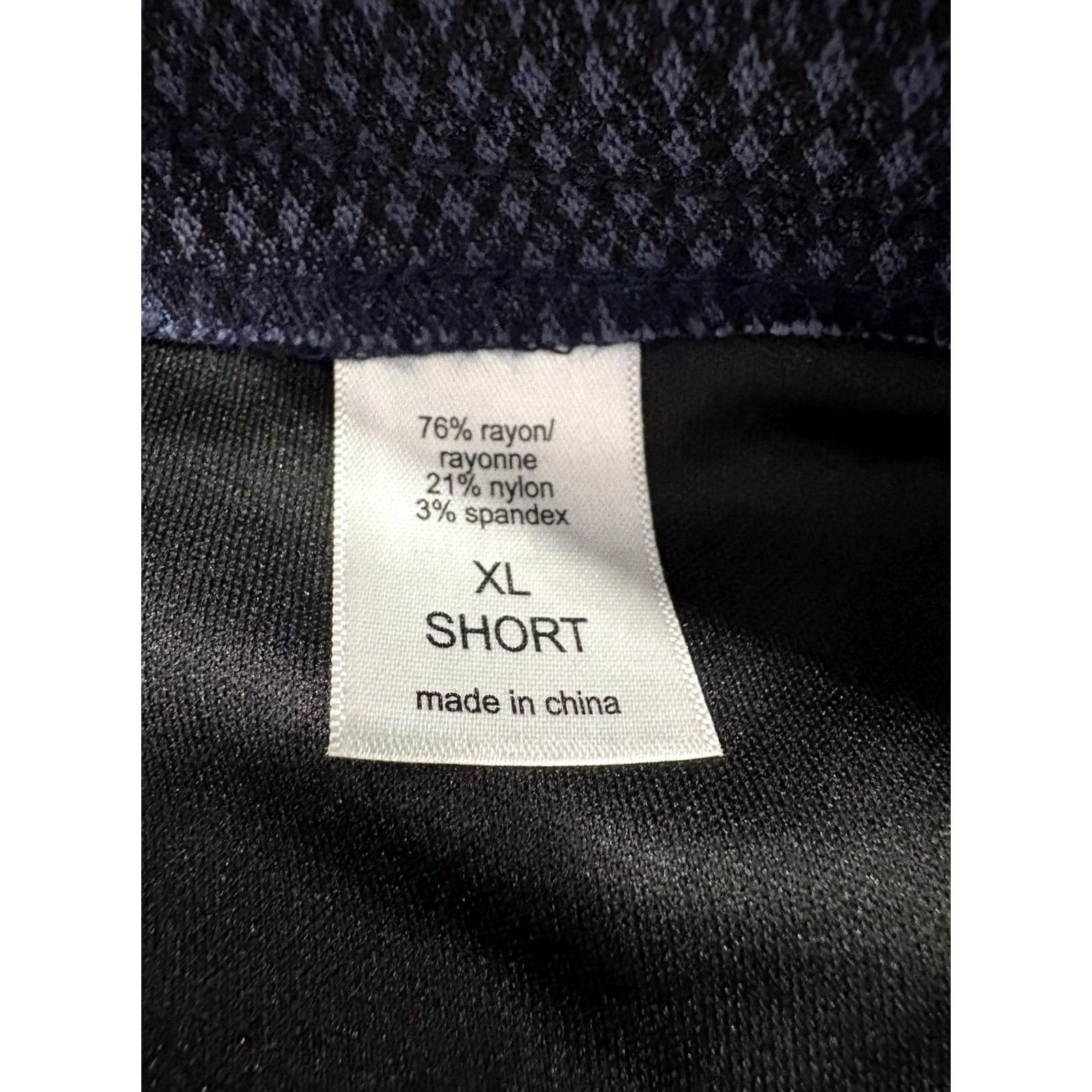 Vintage Maurices Boot Cut Bengaline Pants Womens XL Short Blue Geometric Stretch NWT Size 40" / US 18 - 4 Thumbnail