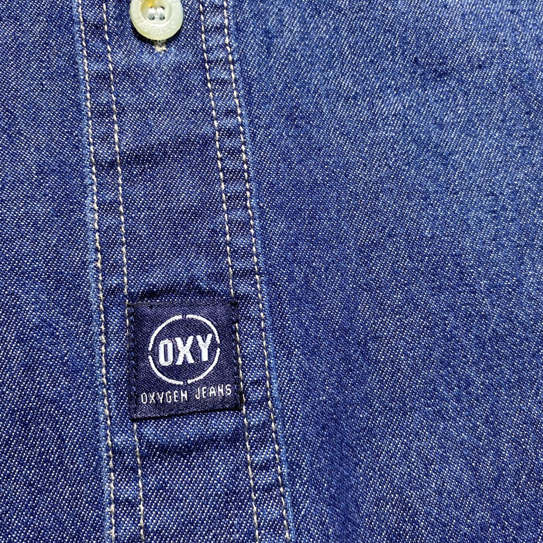 Denime VINTAGE Oxygen Jeans Company Denim Shirt Men Medium Blue Short Sleeve Button Down Pocket Size US M / EU 48-50 / 2 - 5 Thumbnail