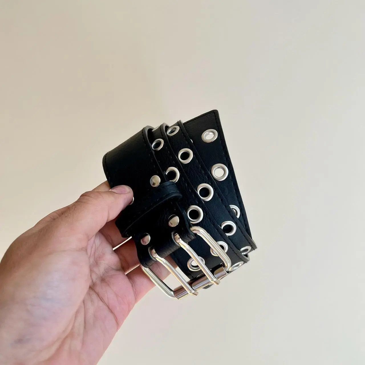 Cowboy Equipment y2k style round studded vegan leather grunge belt Size ONE SIZE - 5 Thumbnail