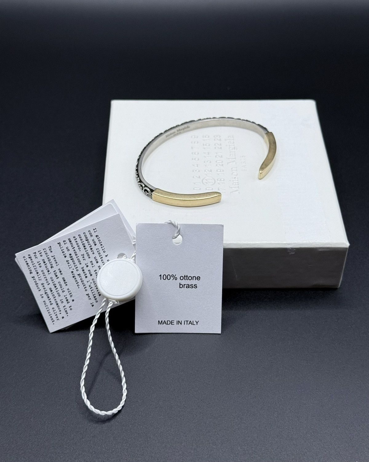Maison Margiela Maison Margiela Engraved silver cuff bracelet. Size ONE SIZE - 10 Thumbnail