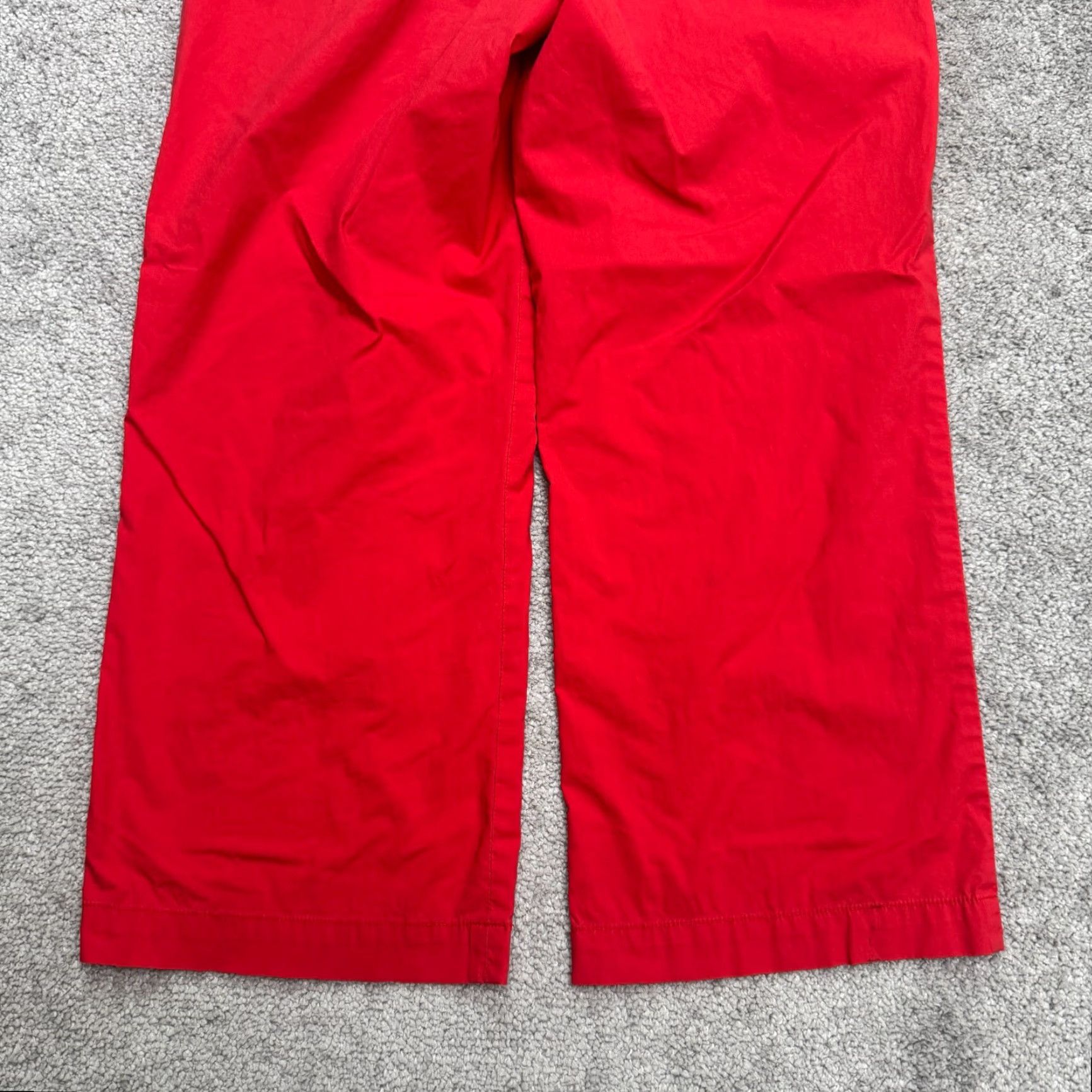 Banana Republic VINTAGE? No — Theory Wide Leg Cropped Chino Pants Womens 6 Red Mid Rise Cotton Trouser 32x23.5 Size 28" / US 6 / IT 42 - 4 Thumbnail