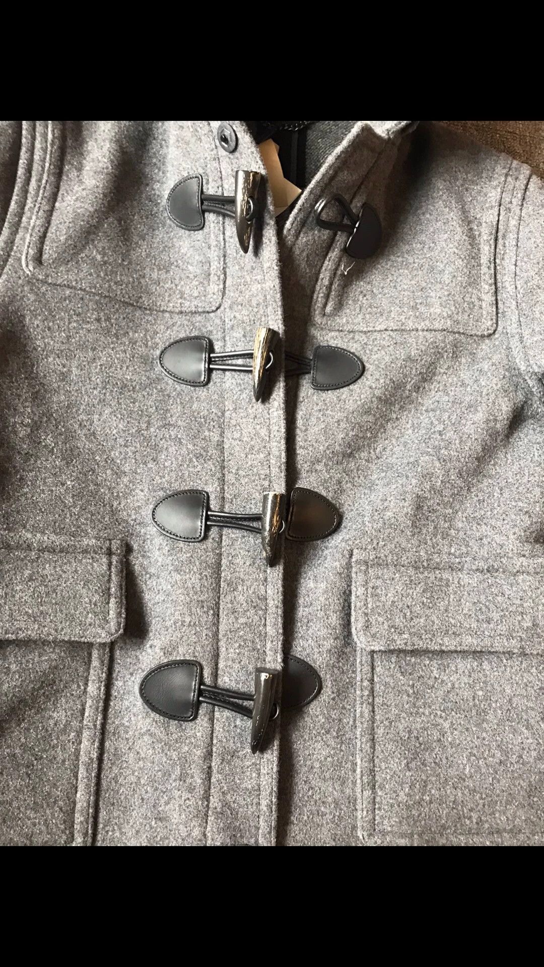 Burberry Burberry Gray Wool Blend Check Lined Hood Horn Button 52 Size US L / EU 52-54 / 3 - 4 Thumbnail