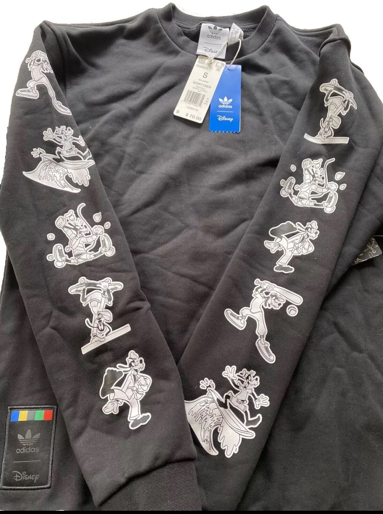 Adidas × Disney Adidas x Disney Goofy Long Sleeve Black Sweatshirt SZ Small Size US S / EU 44-46 / 1 - 1 Thumbnail