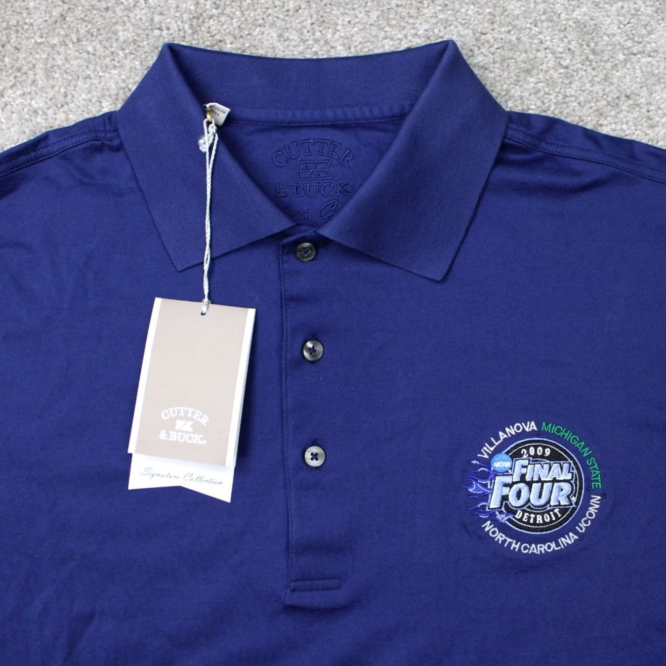 Cutter & Buck Cutter & Buck Signature Polo Shirt Blue Mens Large 2009 Final Four NWT Casual Short Sleeve Cotton Comfort Shirt Size US L / EU 52-54 / 3 - 5 Thumbnail