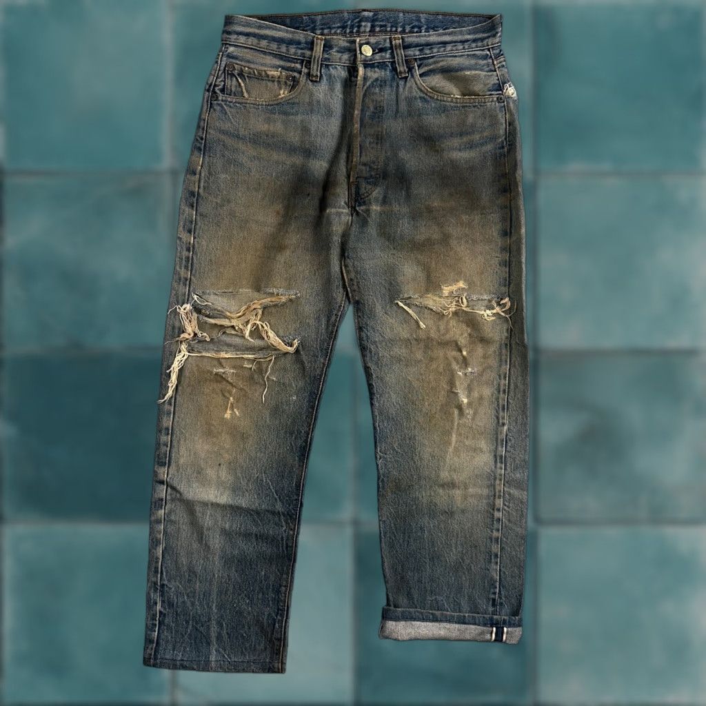 Levi's VINTAGE Levi's 501 XX Jeans Redline Selvedge Blue Mid Wash 31x27 80s Mens Size US 31 - 1 Thumbnail