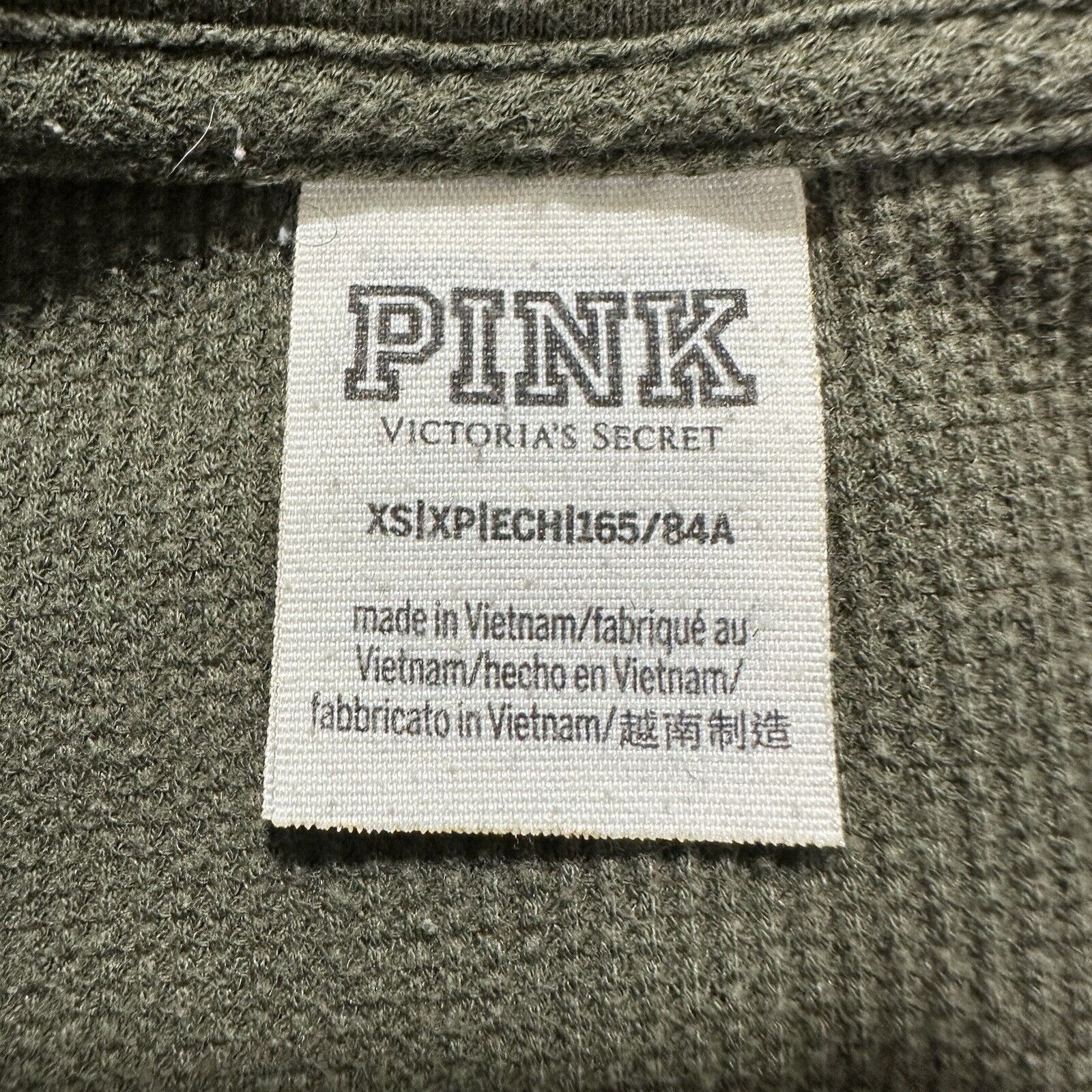 Victoria's Secret PINK Victoria's Secret XS Green Waffle Knit Cropped T Shirt Size XS / US 0-2 / IT 36-38 - 3 Thumbnail