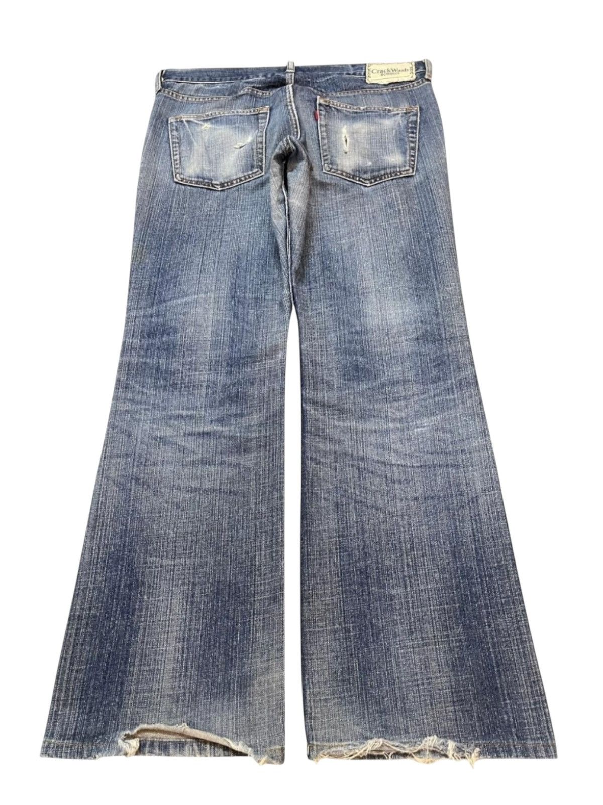 14th Addiction Vintage Y2K Japan Brand Faded Wash Distress Wide Leg Baggy Size US 34 / EU 50 - 2 Thumbnail