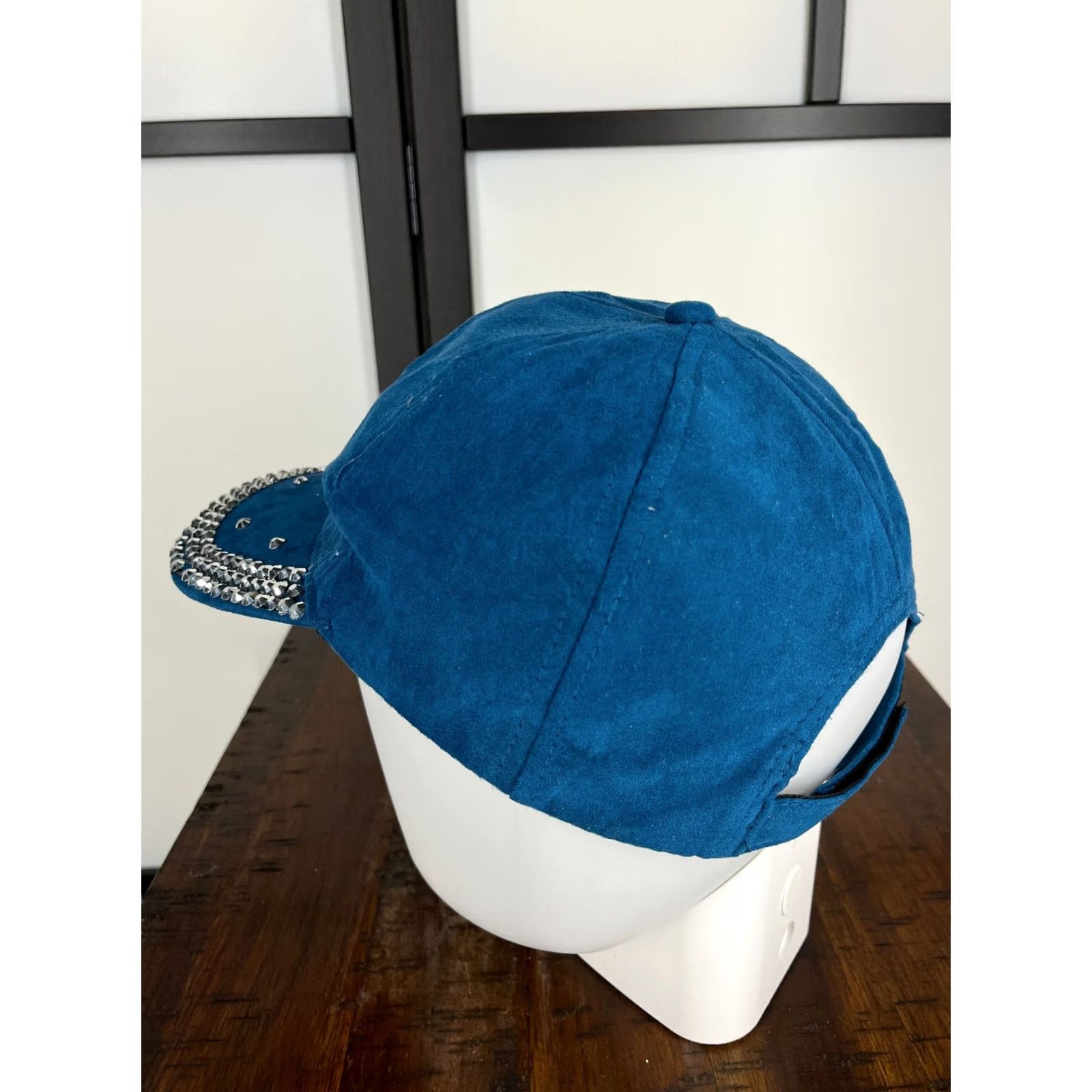 Vintage Nike Hat Cap Strap Back Womens One Size Blue Rhinestone Bling Jeweled Polyester Blend Strap Back Adjustable Fashion Hat Size ONE SIZE - 5 Thumbnail