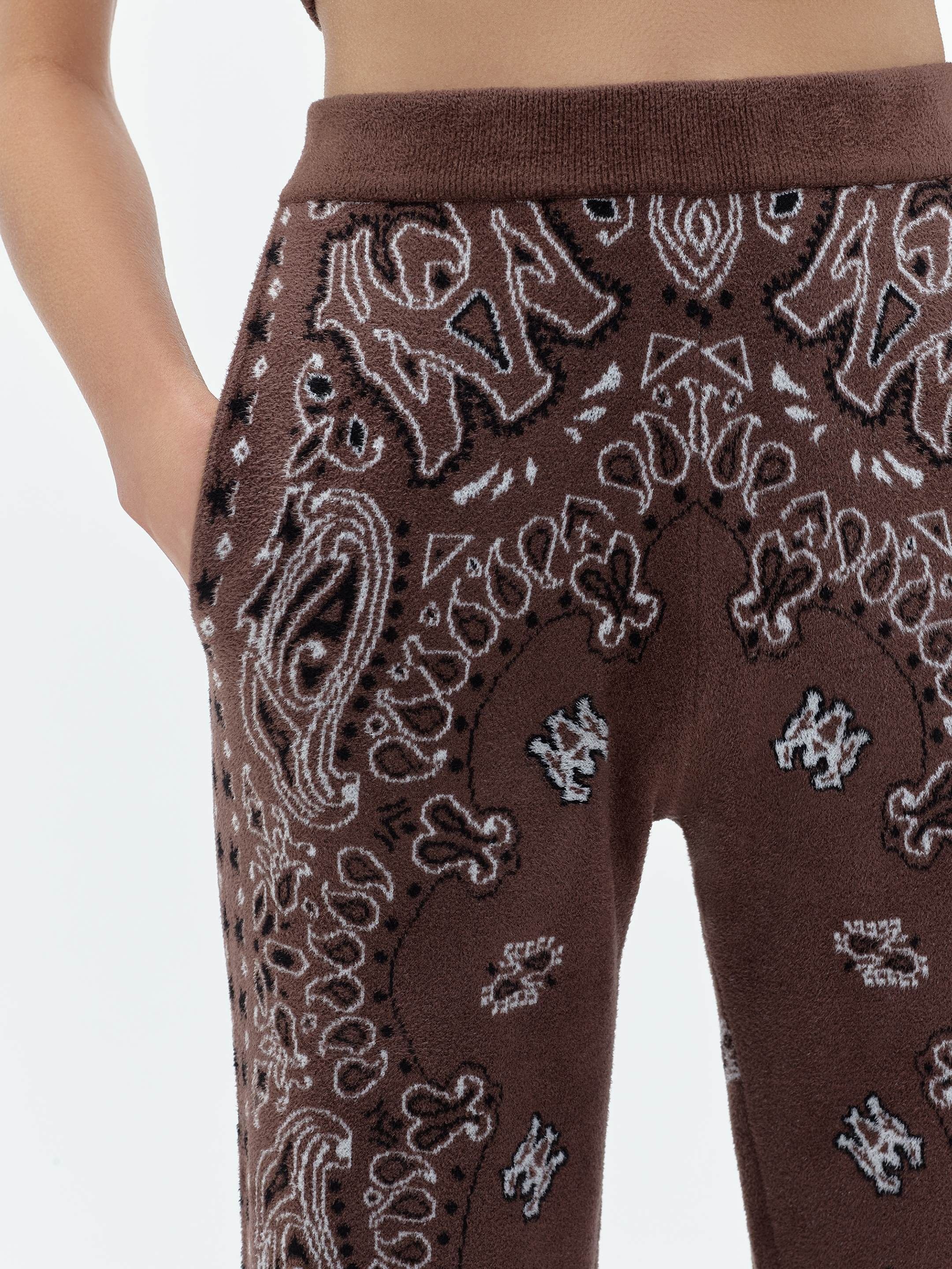 Amiri oc11z0325 Bandana Flared Sweatpant in Brown/White Size 26" / US 2 / IT 38 - 5 Thumbnail