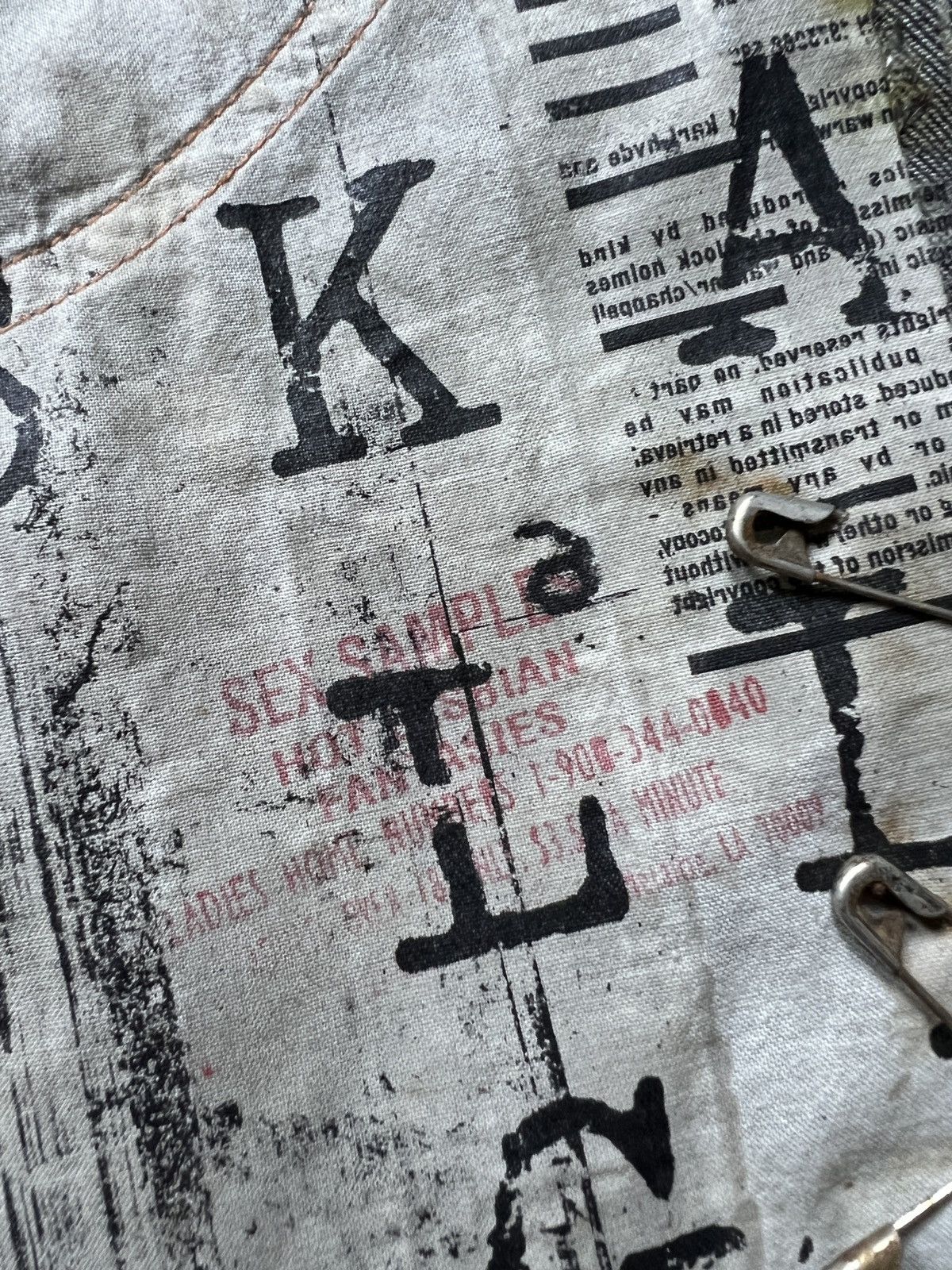 Japanese Brand 2000s h.NAOTO 🇯🇵 Goth Punk Reworked Denim Crossbody Bag Size ONE SIZE - 15 Thumbnail