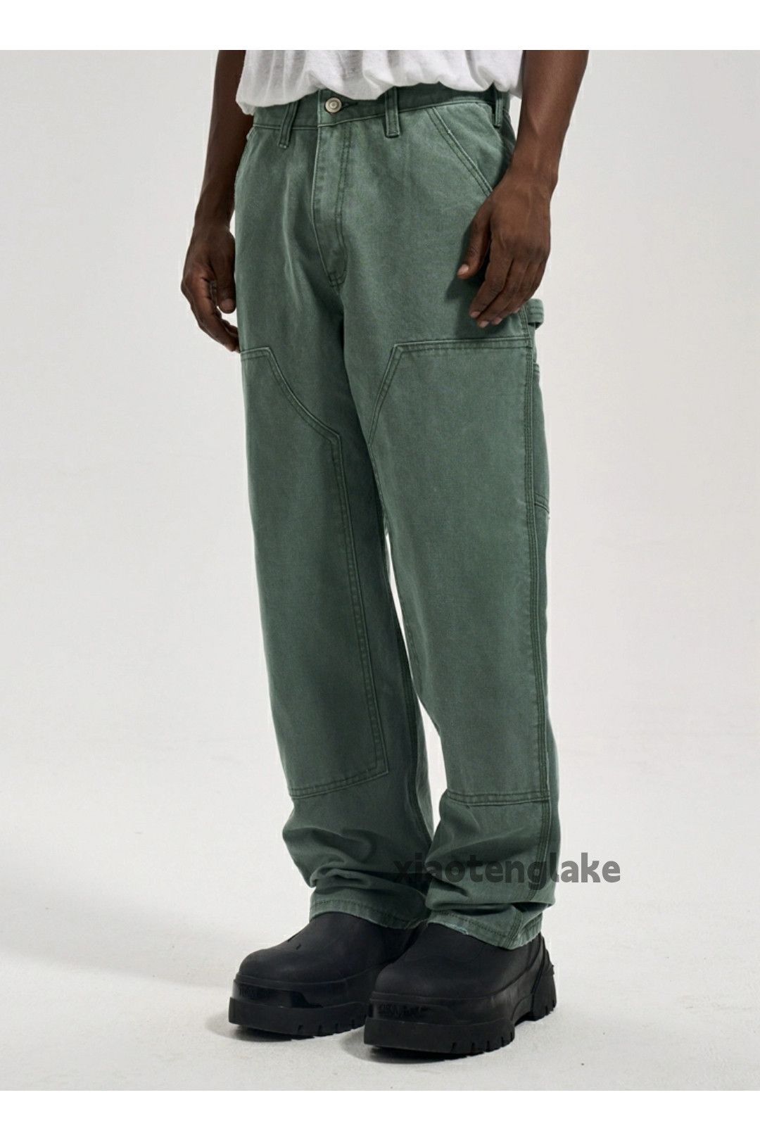Jean × Vintage Washed faded cleanfit yuppie loose carpenter cargo pants Size US 36 / EU 52 - 6 Thumbnail