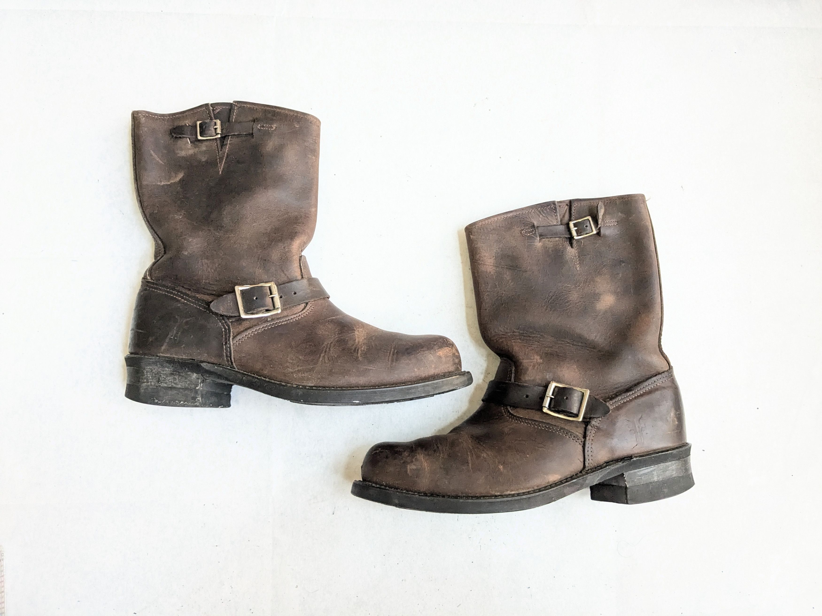 Frye Frye Harness Brown Leather 10.5 M Leather Buckle Punk Size US 10.5 / EU 43-44 - 1 Thumbnail