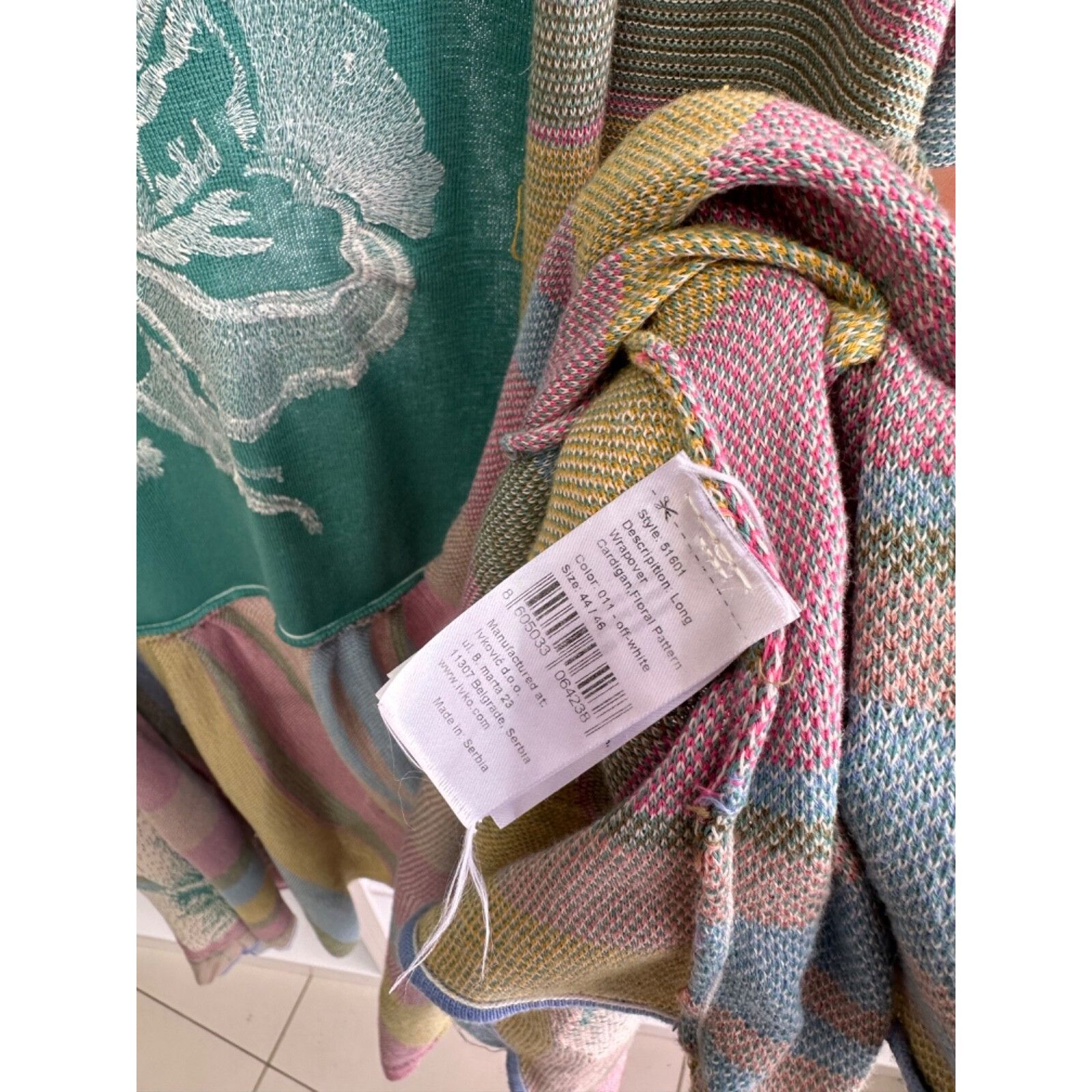 Vintage VTG Ivko Sebian Long Wrapover Cardigan Floral Pattern Print Size L / US 10 / IT 46 - 7 Thumbnail