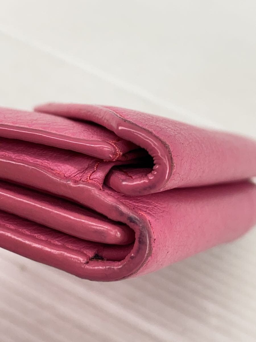 Balenciaga Balenciaga Paper Leather Mini Wallet Tri-Fold Pink Size ONE SIZE - 8 Thumbnail