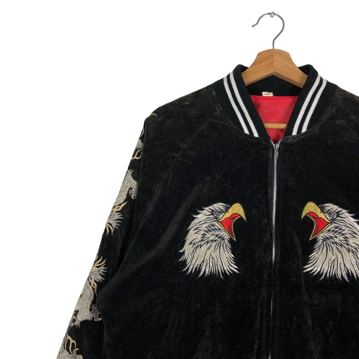 Toyo Enterprises 🔥VINTAGE VELVET SOUVENIR JACKET OVER PRINT JAPAN YOKOSUKA Size US M / EU 48-50 / 2 - 6 Thumbnail