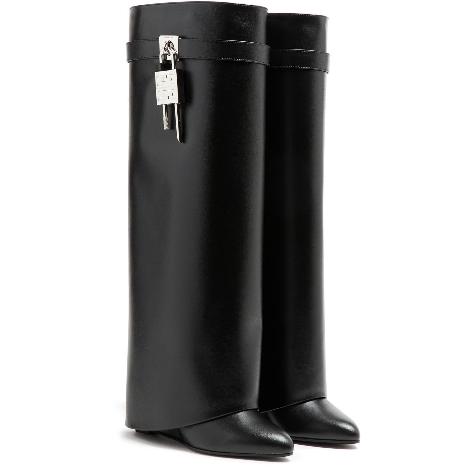Givenchy GIVENCHY Shark Lock Black Leather 90mm Ankle Boots New & Aut Size US 7 / IT 37 - 2 Thumbnail