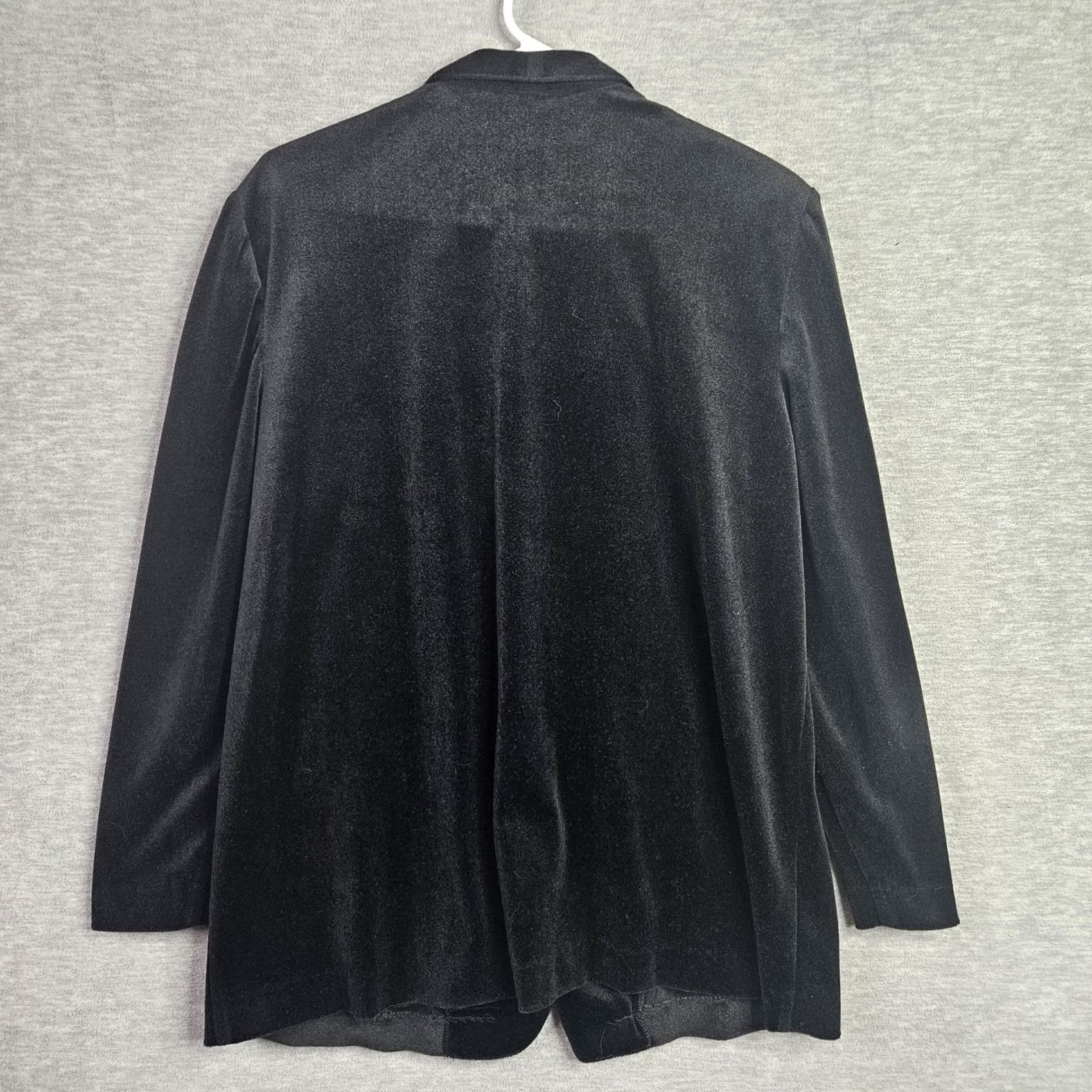 Velvet D.K.GOLD Black Velvet Jacket Women's Regular Size 14 Lightweight Button Lining Polyester/Nylon Blazer Coat Size XL / US 12-14 / IT 48-50 - 2 Thumbnail