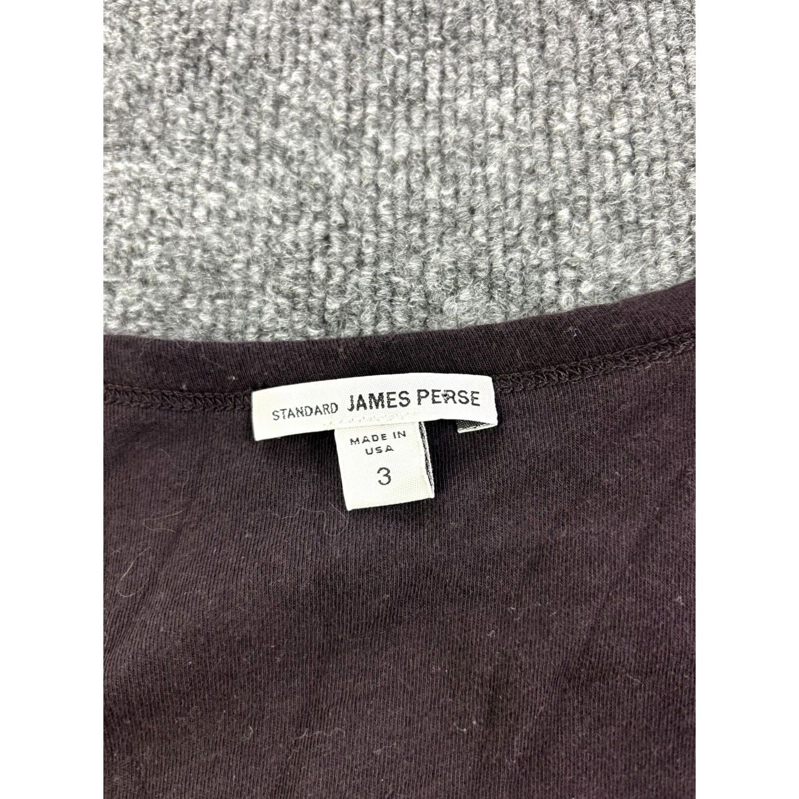 James Perse VINTAGE? No. James Perse Dress Womens 3 Purple Ruched V Neck Long Sleeve Midi Bodycon WJE6085 Size XS / US 0-2 / IT 36-38 - 2 Thumbnail