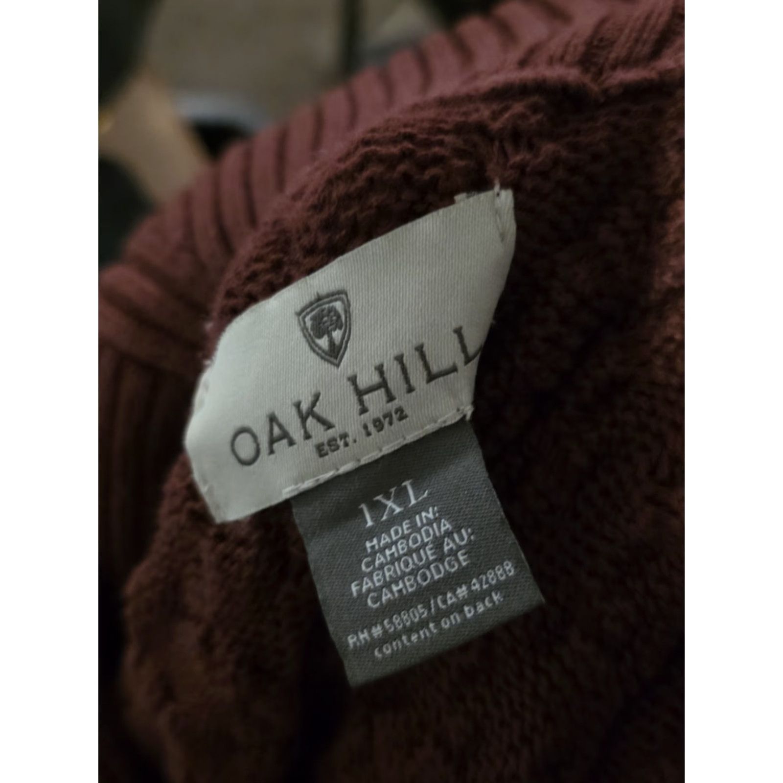 Vintage Oak Hill Sweater Men XL Red Shawl Collar Cable Knit Burgundy Preppy Size US XL / EU 56 / 4 - 2 Thumbnail