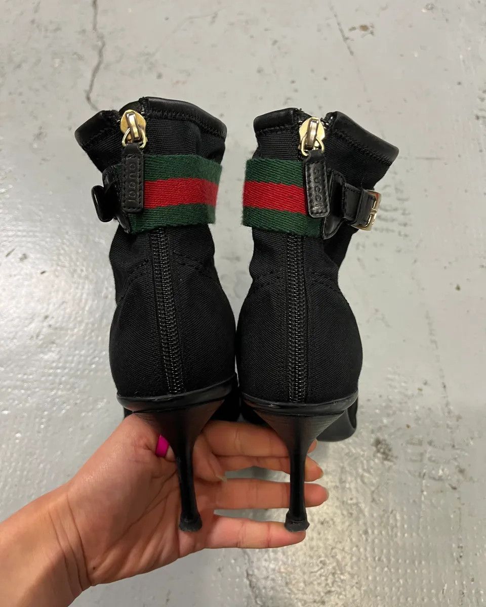 Gucci Gucci Black Hybrid Leather Heels Size US 7.5 / IT 37.5 - 7 Thumbnail