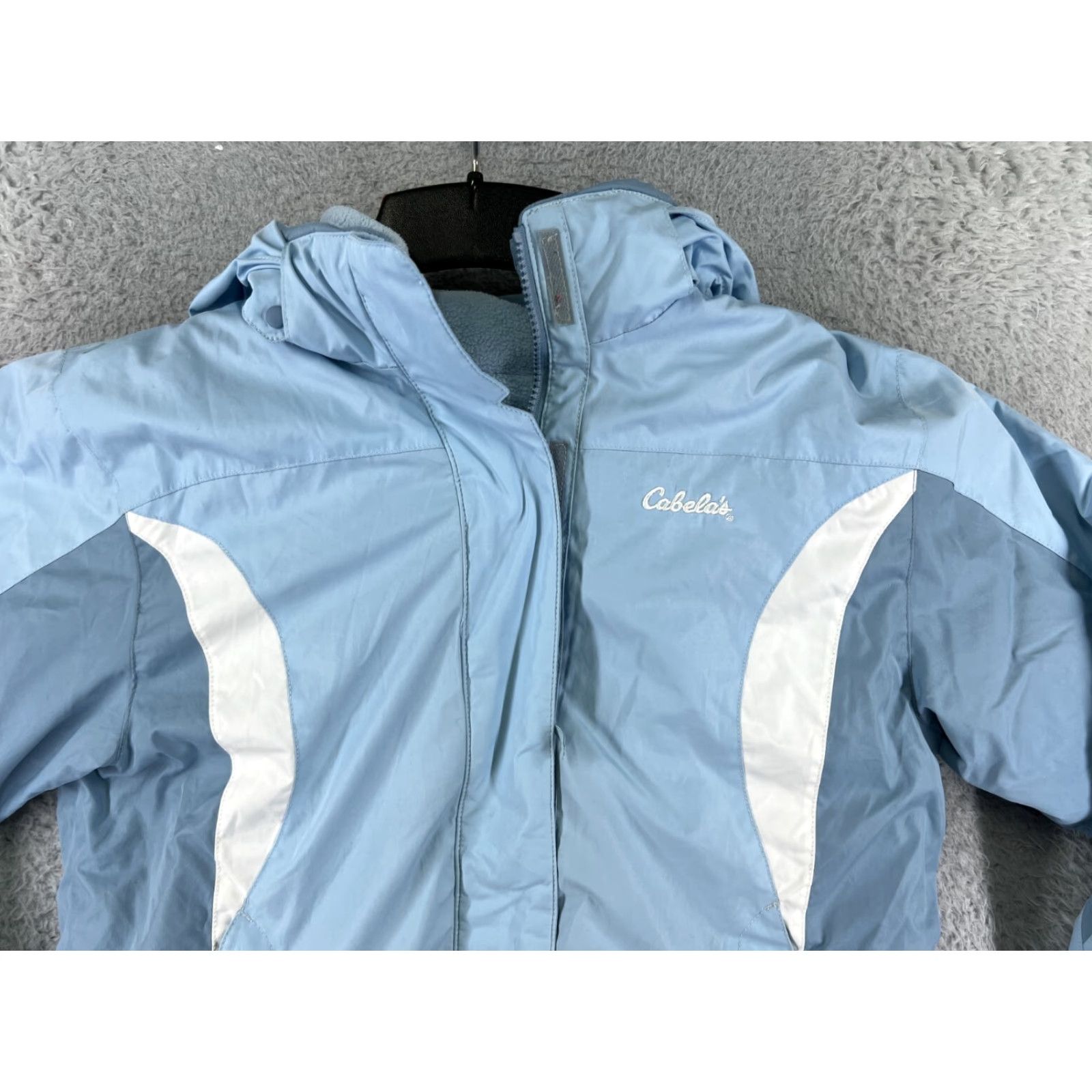 Vintage Cabelas Jacket Womens Large Blue 3 in 1 Fleece Lined WR Warm Insulated Polyester Size L / US 10 / IT 46 - 6 Thumbnail