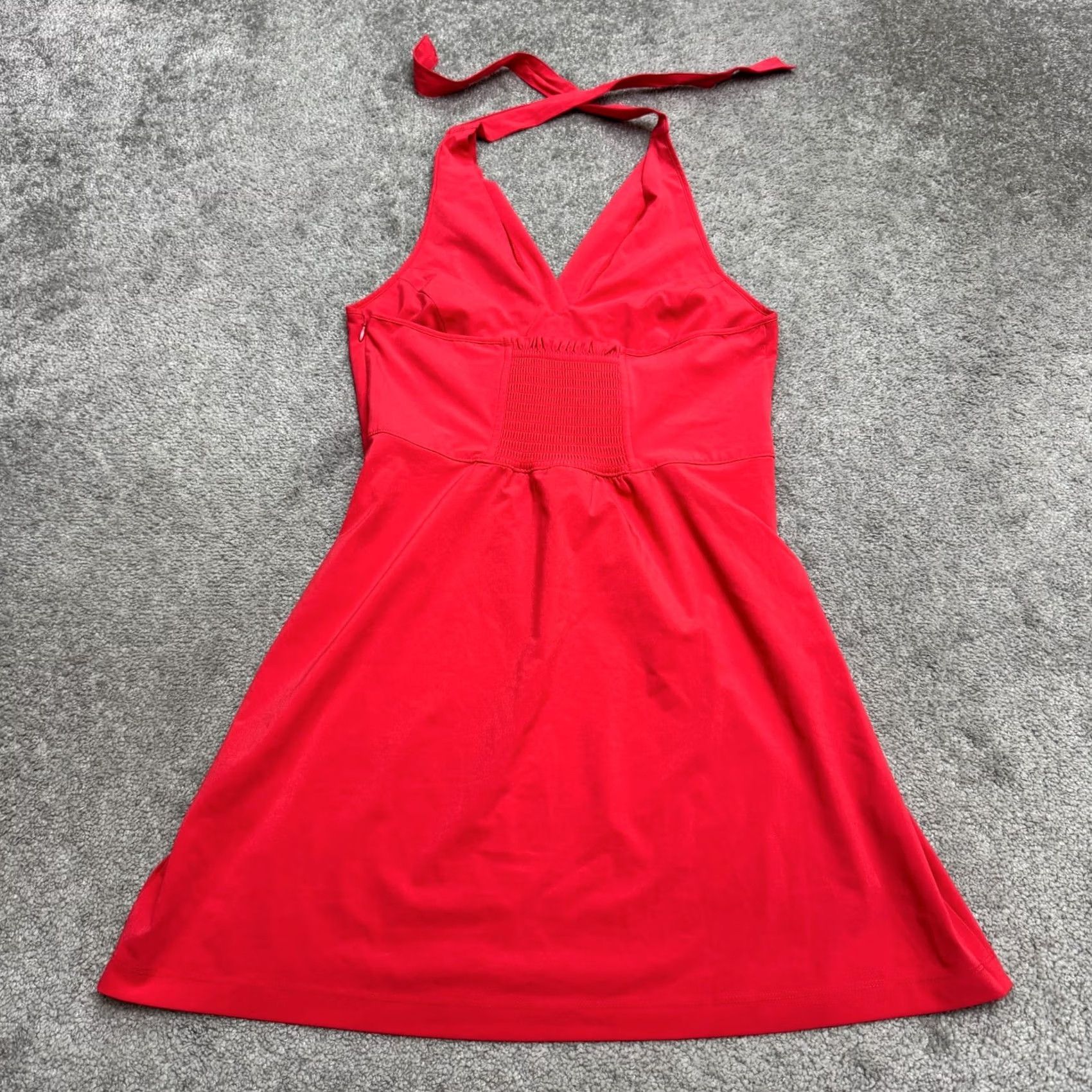 Athleta Athleta Dress Womens 8 Petite Coral Pink Halter A-Line Backless Smocked Mini Size M / US 6-8 / IT 42-44 - 2 Thumbnail