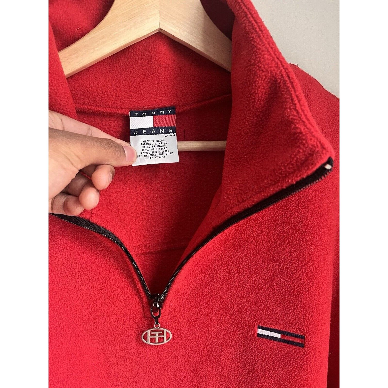 Tommy Hilfiger VINTAGE TOMMY JEANS HILFIGER QUARTER ZIP FLEECE SWEATSHIRT M Size US L / EU 52-54 / 3 - 2 Thumbnail