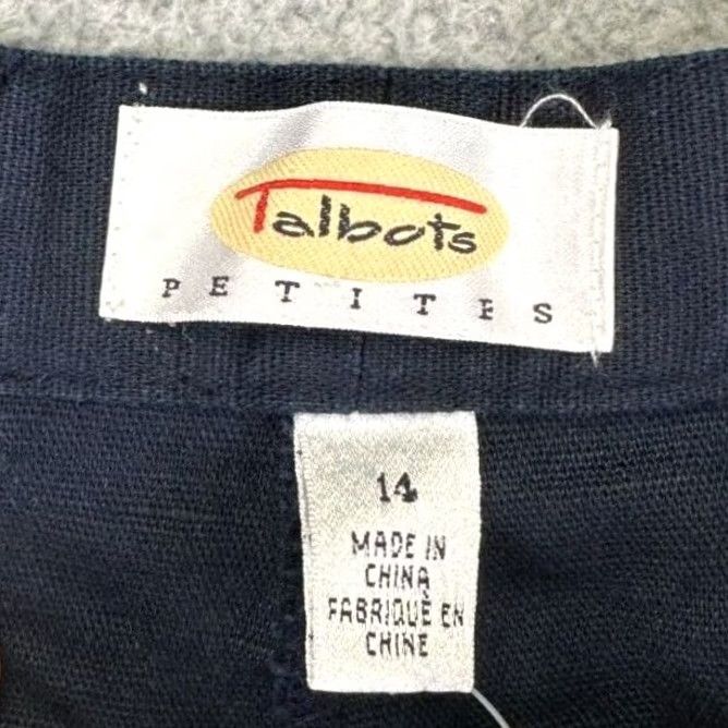 Talbots VINTAGE? No. Talbots Shorts Womens 14P Petites Black Chino Linen Blend Pleated Ladies NEW Size 36" / US 14 / IT 50 - 3 Thumbnail