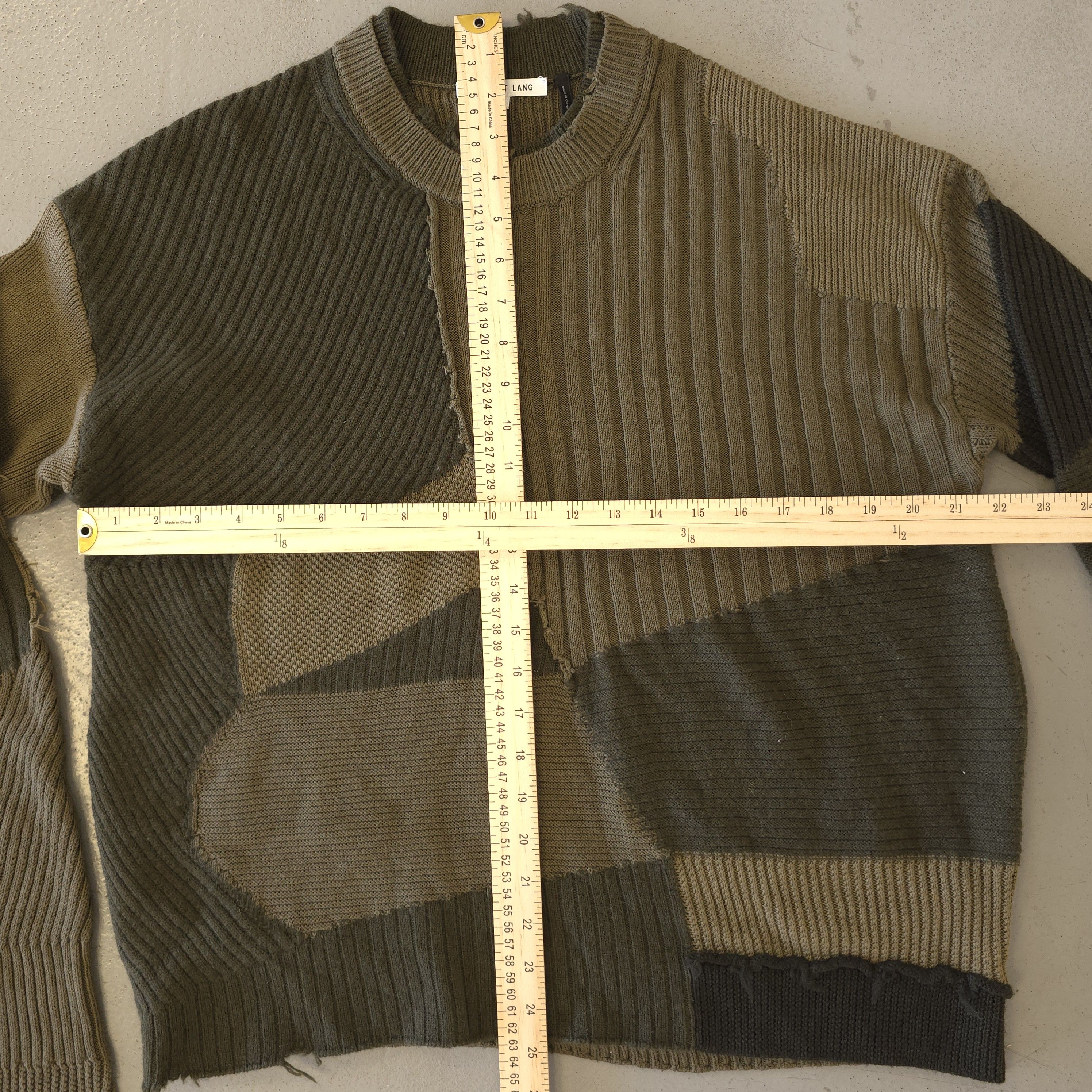 Helmut Lang Patchwork Military Knit Ribbed Sweater Size US M / EU 48-50 / 2 - 4 Thumbnail