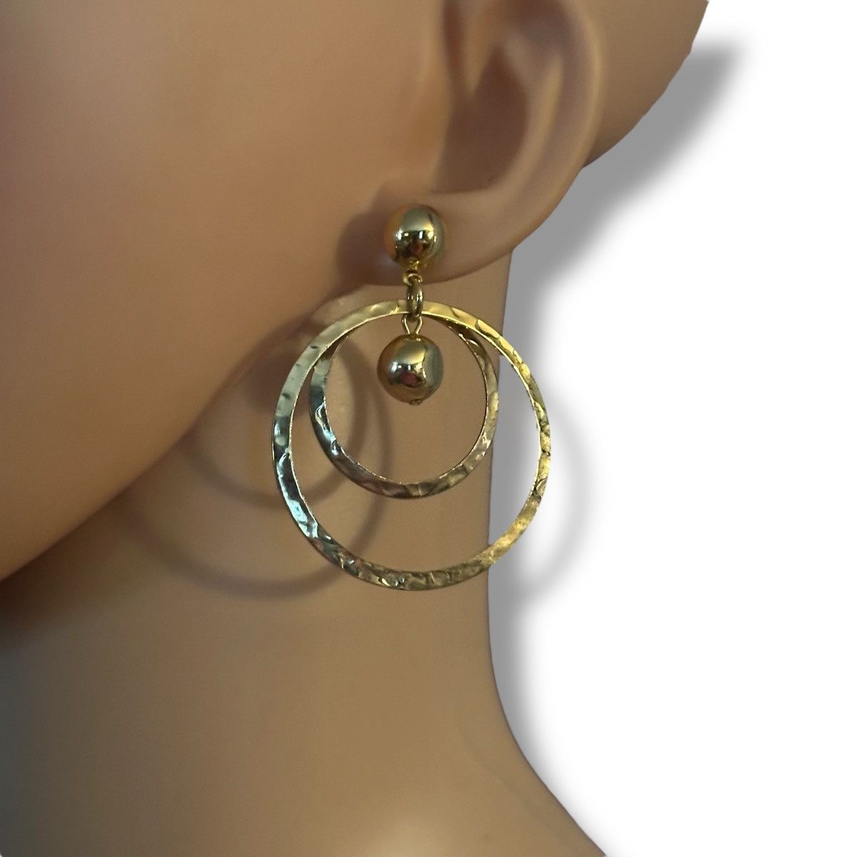 Other Gold tone layered hammered circle hoop earrings Size ONE SIZE - 2 Thumbnail