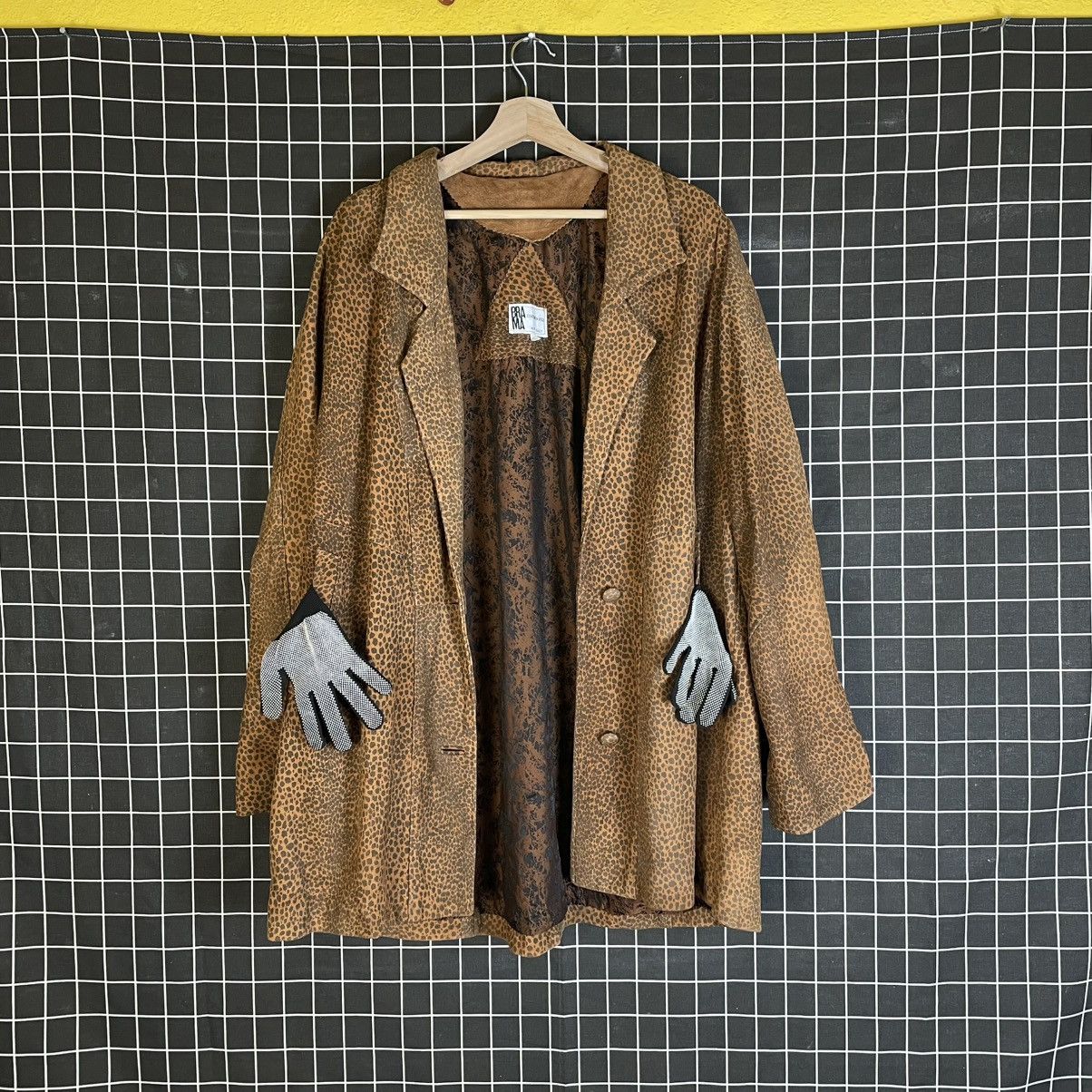 Genuine Leather ITALIAN DESIGNER BRA MA GENUINE LEATHER LEOPARD HEAVY JACKET Size US L / EU 52-54 / 3 - 1 Thumbnail