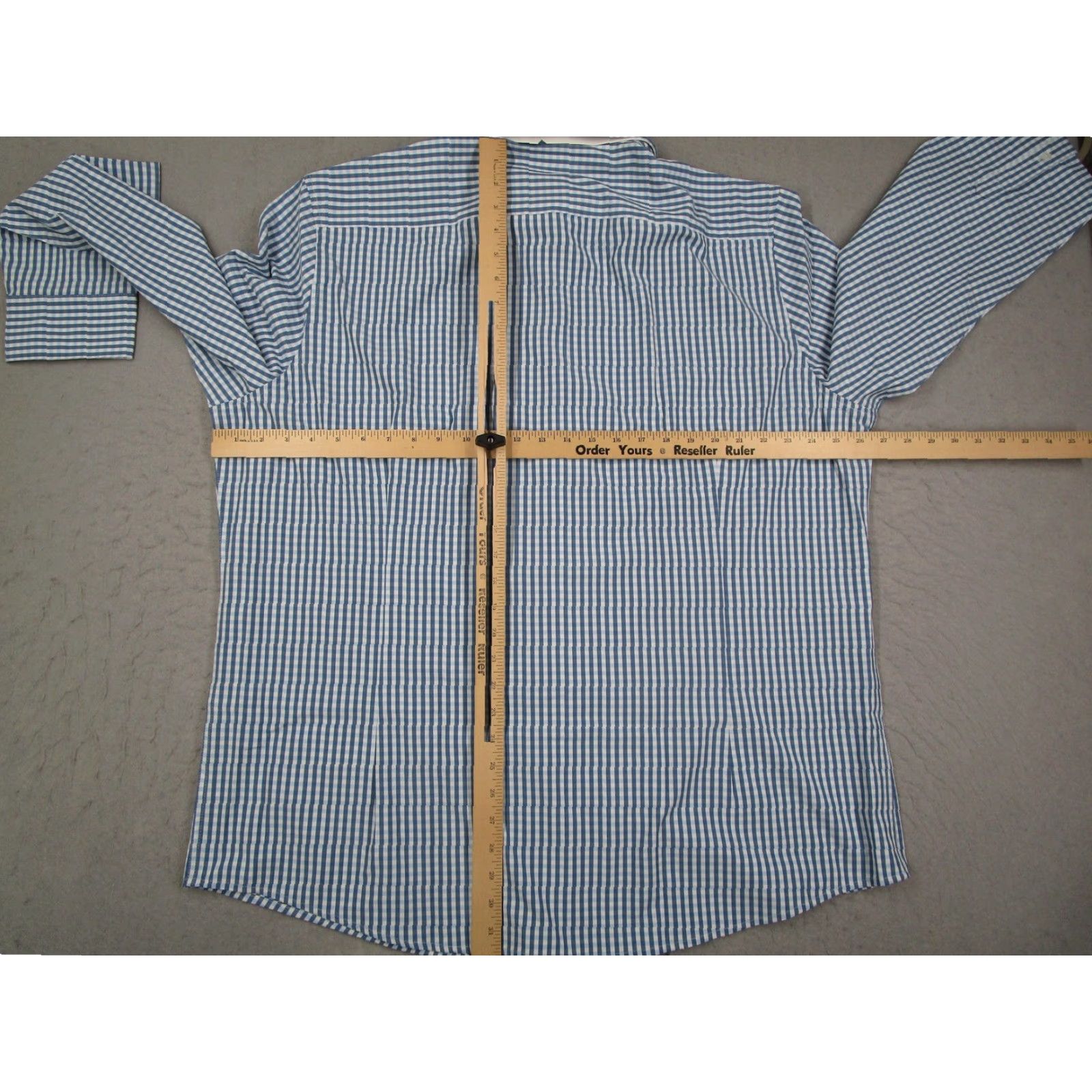 Mizzen+Main Mizzen+Main shirt Mens 2XL Blue White Leeward Dress Set Sail Alamo Gingham Shirt Size 48R - 5 Thumbnail