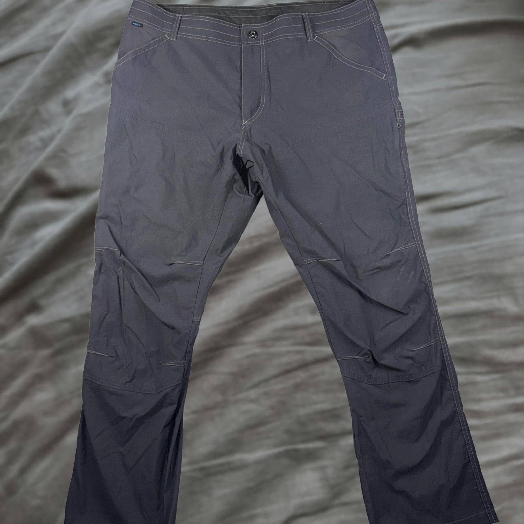 Vintage Kuhl Pants Mens 40x32 Gray Outdoor Hiking Stretch Nylon Khakis Zip Pocket Travel Size US 40 / EU 56 - 1 Thumbnail