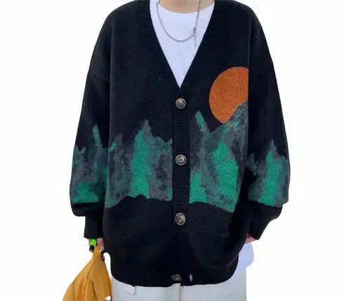 Japanese Brand New Release Moon Mountain Cardigan Knitwear Sweatshirt Size US XL / EU 56 / 4 - 1 Thumbnail
