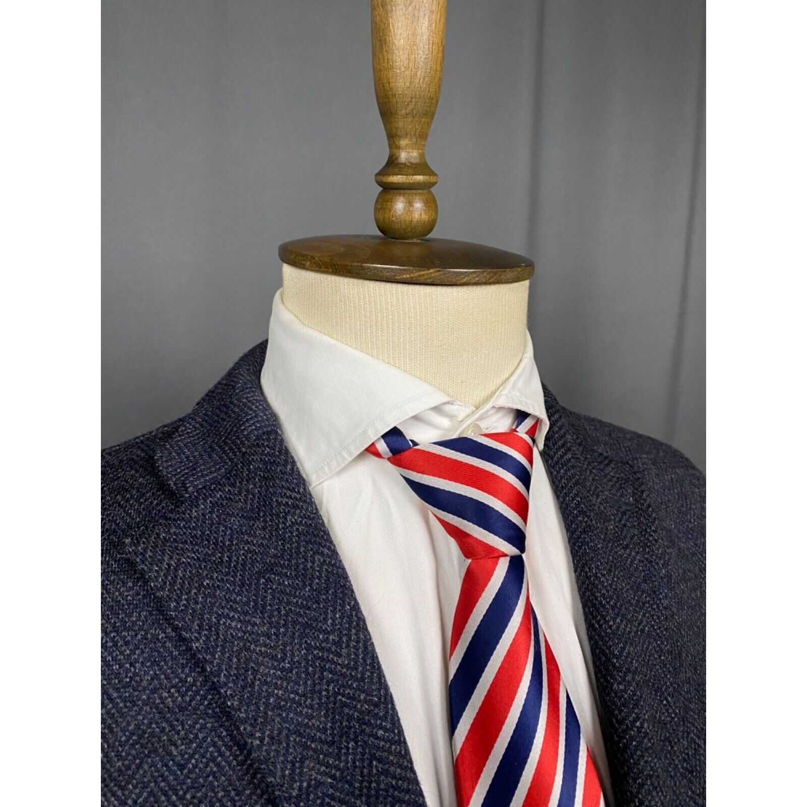 Boglioli MINT! Boglioli Dover Herringbone Men's Blue Wool Blazer Spor Size 54R - 6 Thumbnail