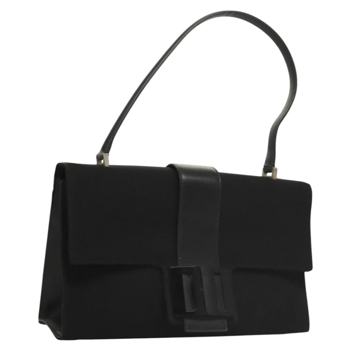 Salvatore Ferragamo Vala Shoulder Bag Canvas Black Silver Auth 119750, Women's