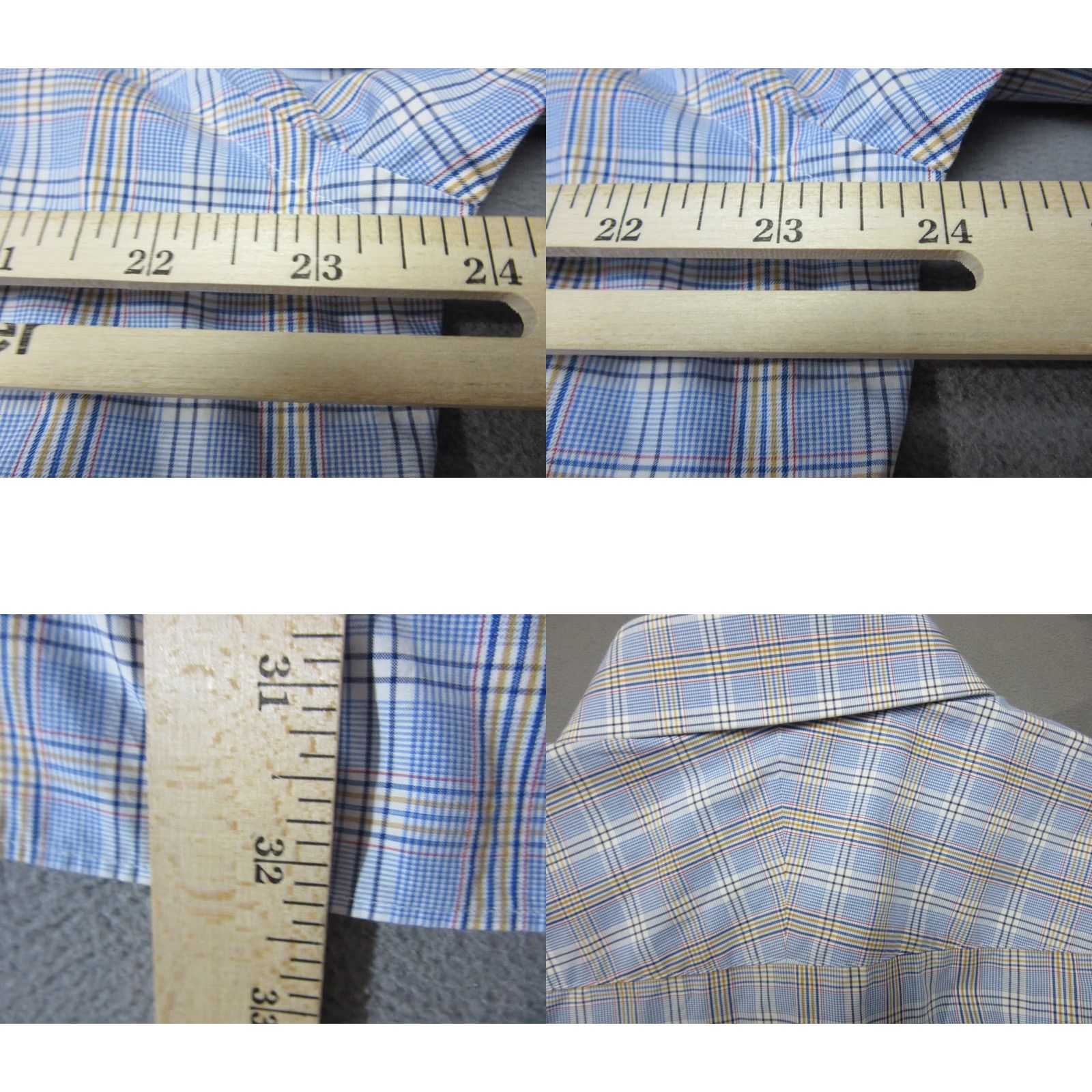 Ted Baker Ted Baker Shirt Mens 16.5 34/35 Blue Tartan Plaid Endurance Geometric Flip Cuff Size US XL / EU 56 / 4 - 10 Thumbnail