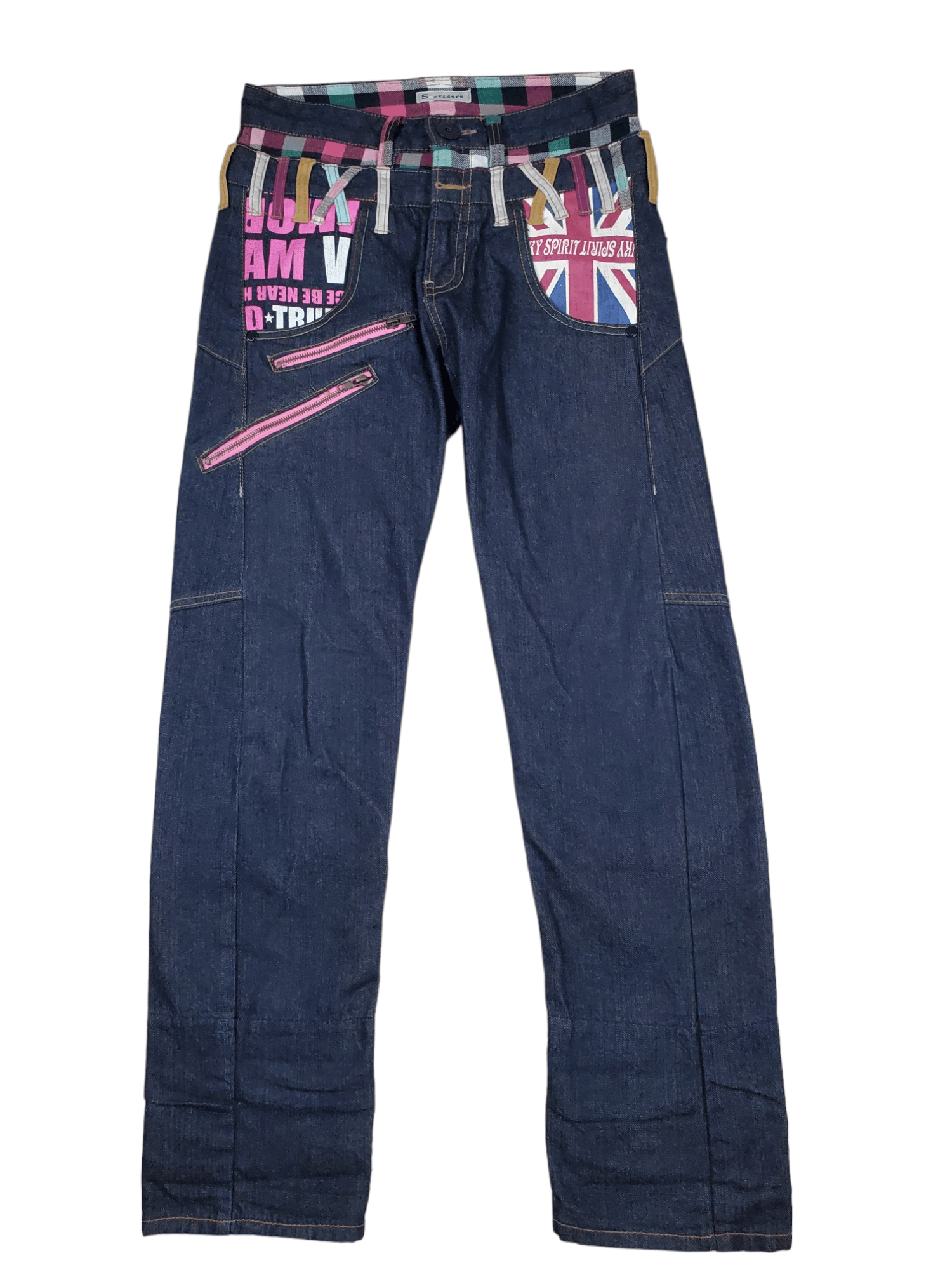 Japanese Brand × Vintage 🔥Vintage Denim Double Waist Punky Style 🔥 Size US 31 - 1 Thumbnail