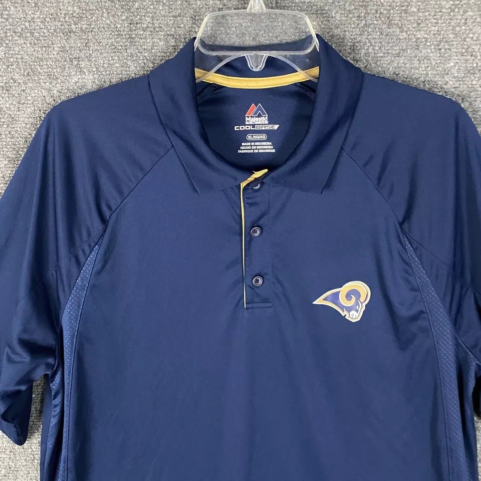 Majestic Rams Polo Men's XL Majestic Shirt Cool Base Short Sleeve Size US XL / EU 56 / 4 - 2 Thumbnail